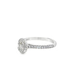 0.33Ctw 14K White Gold Diamond Engagement Ring Size 7 1.6Dwt