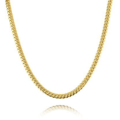 10K Yellow Gold Triple Clasp Cuban Link Chain 7.5Mm 16In 45.6Dwt/71.0G