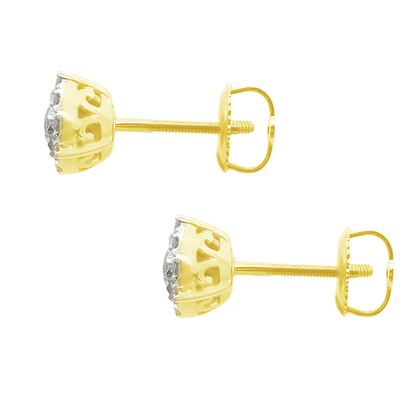 0.52Ctw 14K Yellow Gold Diamond Stud Earrings