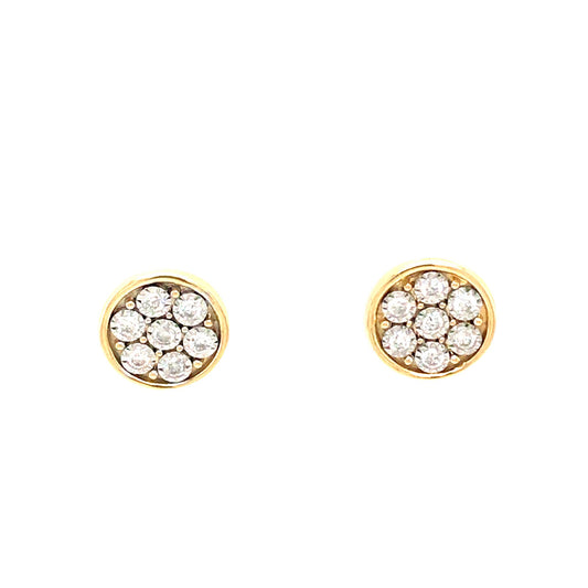 0.18Ctw 14K Yellow Gold Diamond Stud Earrings 1.3Dwt