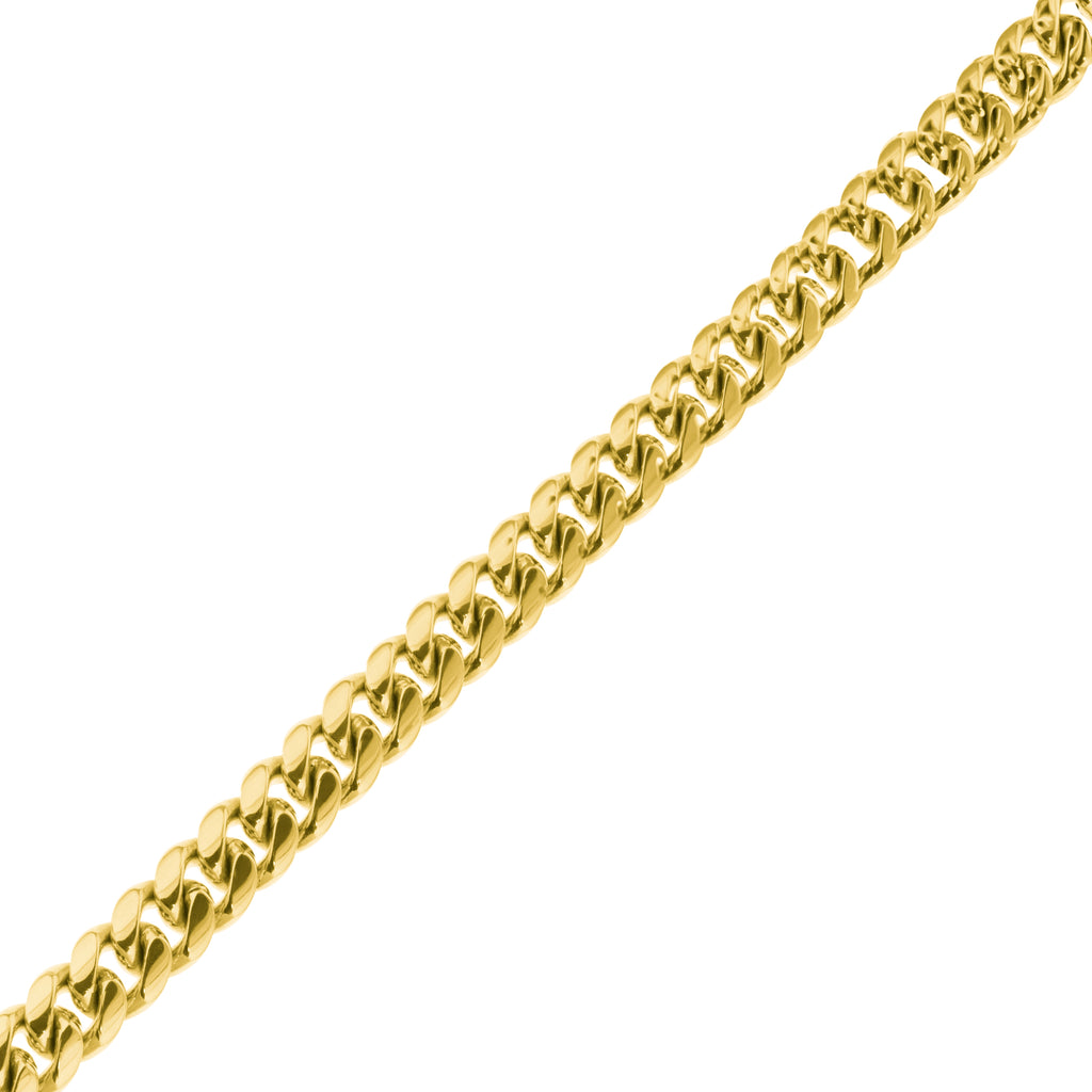 10K Yellow Gold Triple Clasp Cuban Link Bracelet 5Mm 8In 10Dwt