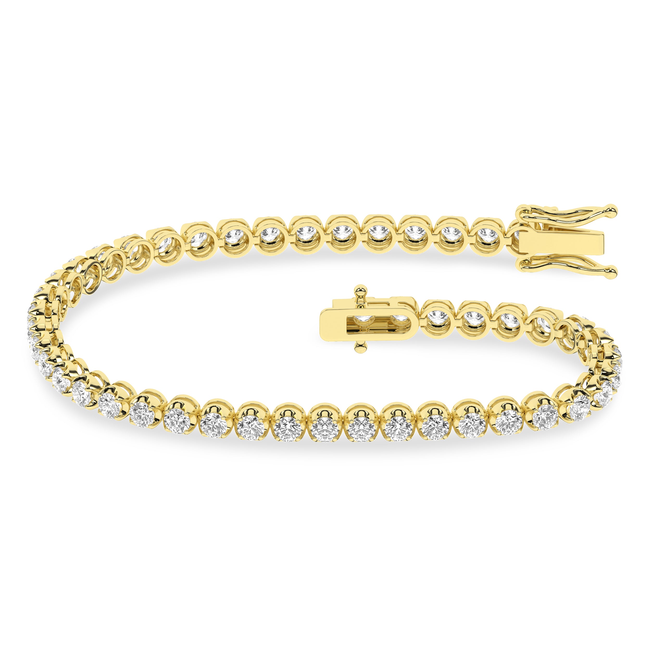 3.00Ctw 14K Yellow Gold Lab Grown Diamond Tennis Bracelet 7.25In IGI Certified
