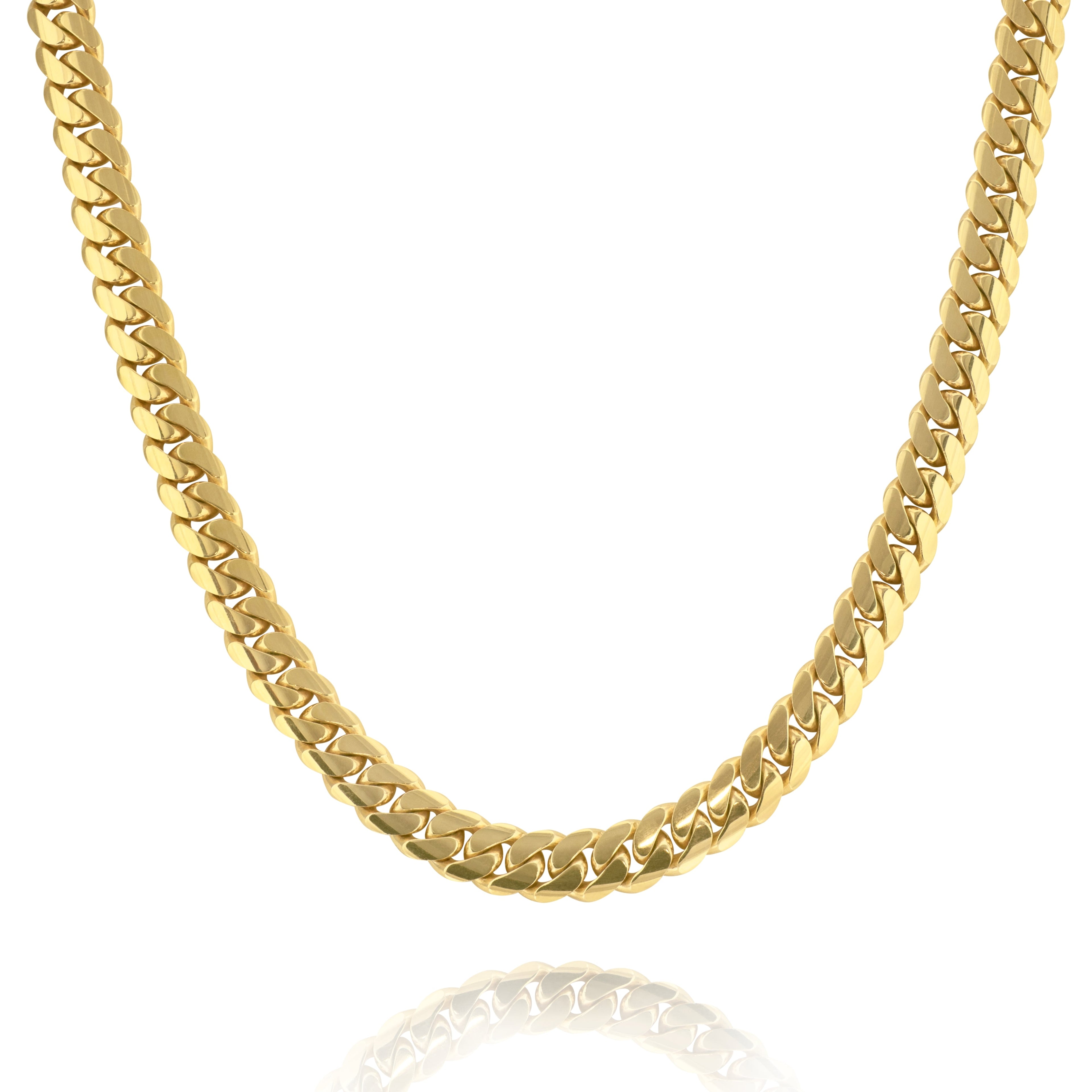 Custom 13mm-15mm Solid Yellow Gold Cuban Link Chain
