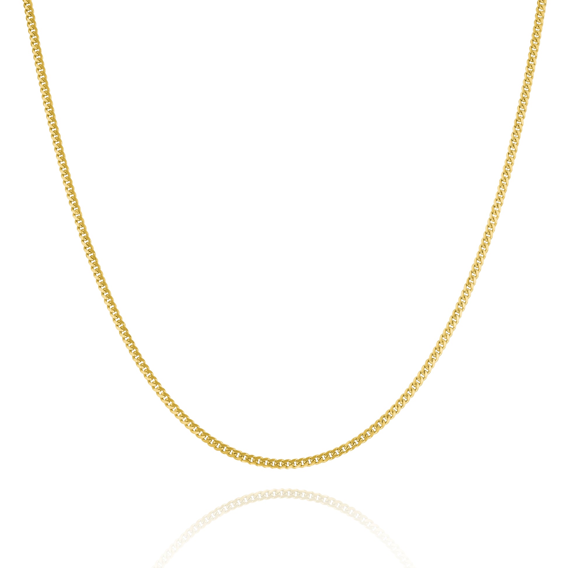 10K Yellow Gold Lobster Clasp Cuban Link Chain 2Mm 16In 2.9Dwt / 4.5 G