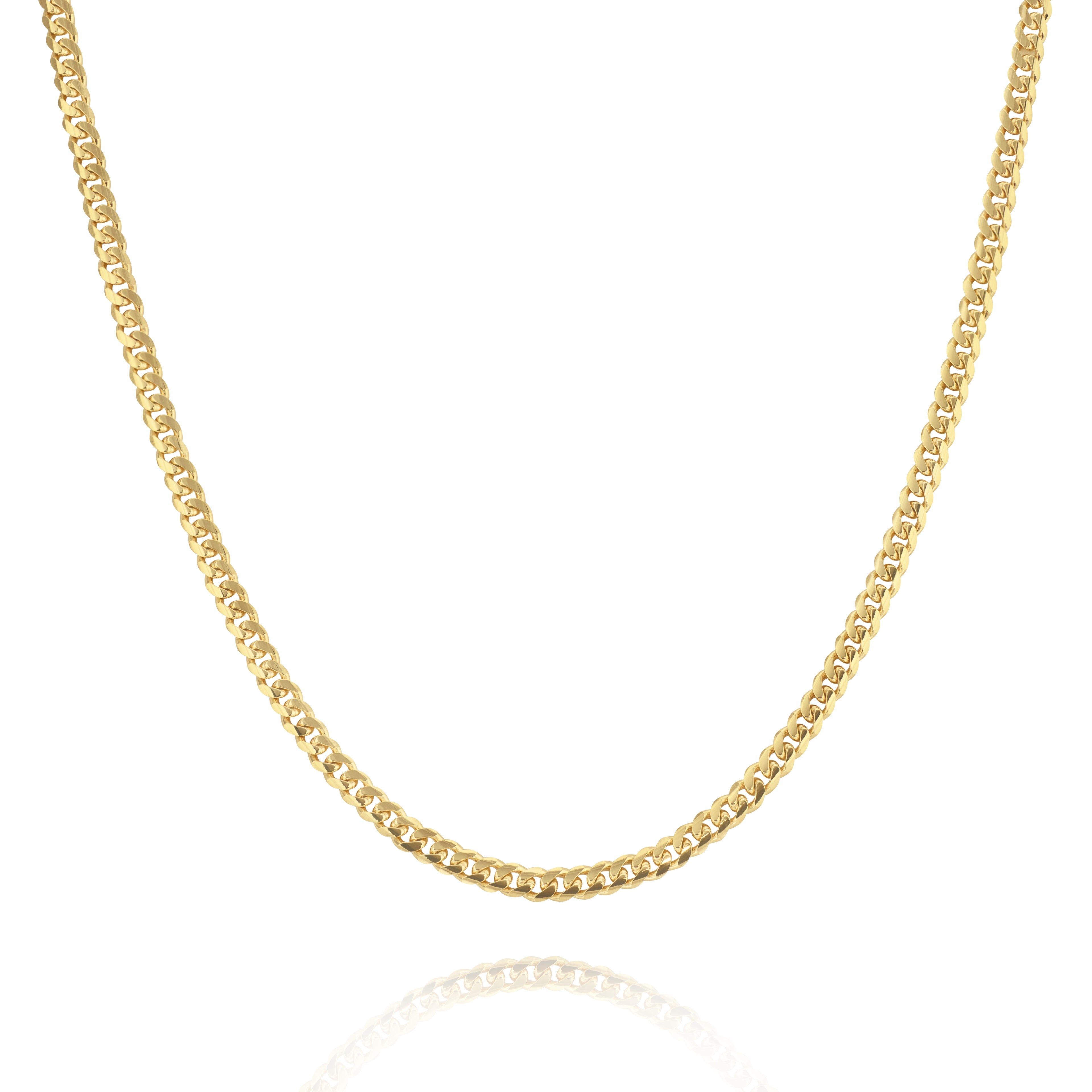 10K Yellow Gold Triple Clasp Miami Cuban Link Chain 4Mm 22In 16.4Dwt