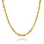 10K Yellow Gold Triple Clasp Cuban Link Chain 6Mm 24In 37.7Dwt