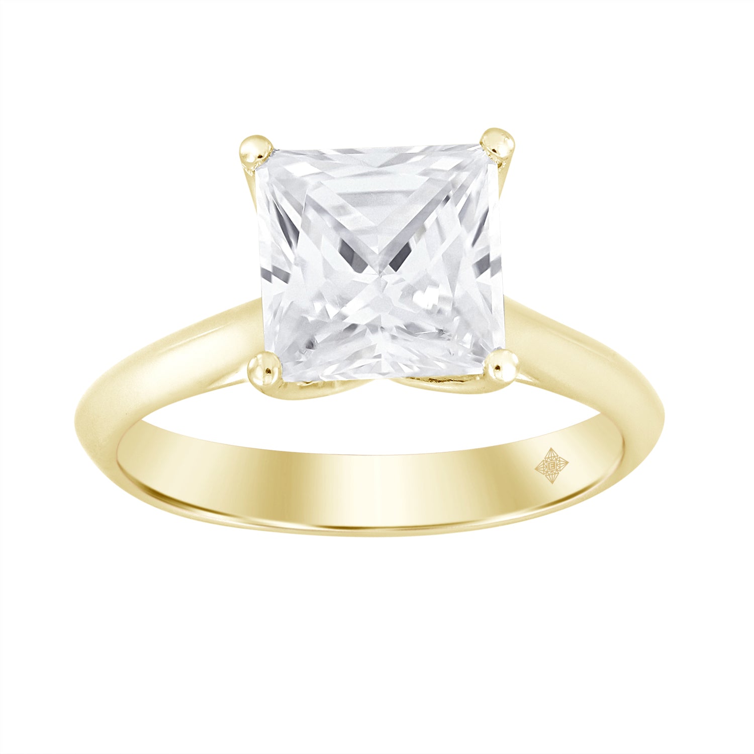 3.00Ct 14K Yellow Gold Lab Grown Diamond Solitaire Engagement Ring Size 7 2.6Dwt