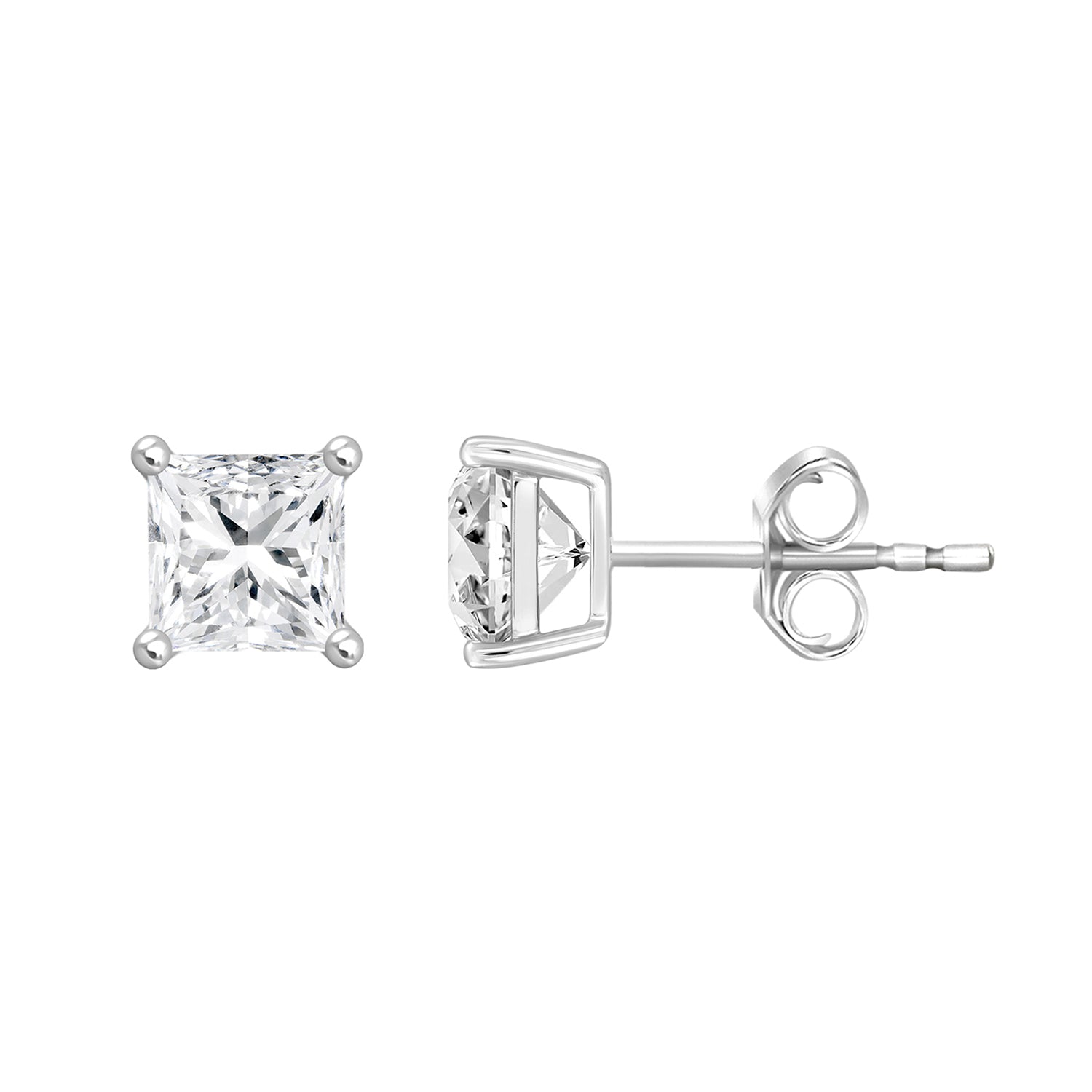 1.50Ct 14K White Gold Lab Grown Diamond Stud Earrings 0.9Dwt