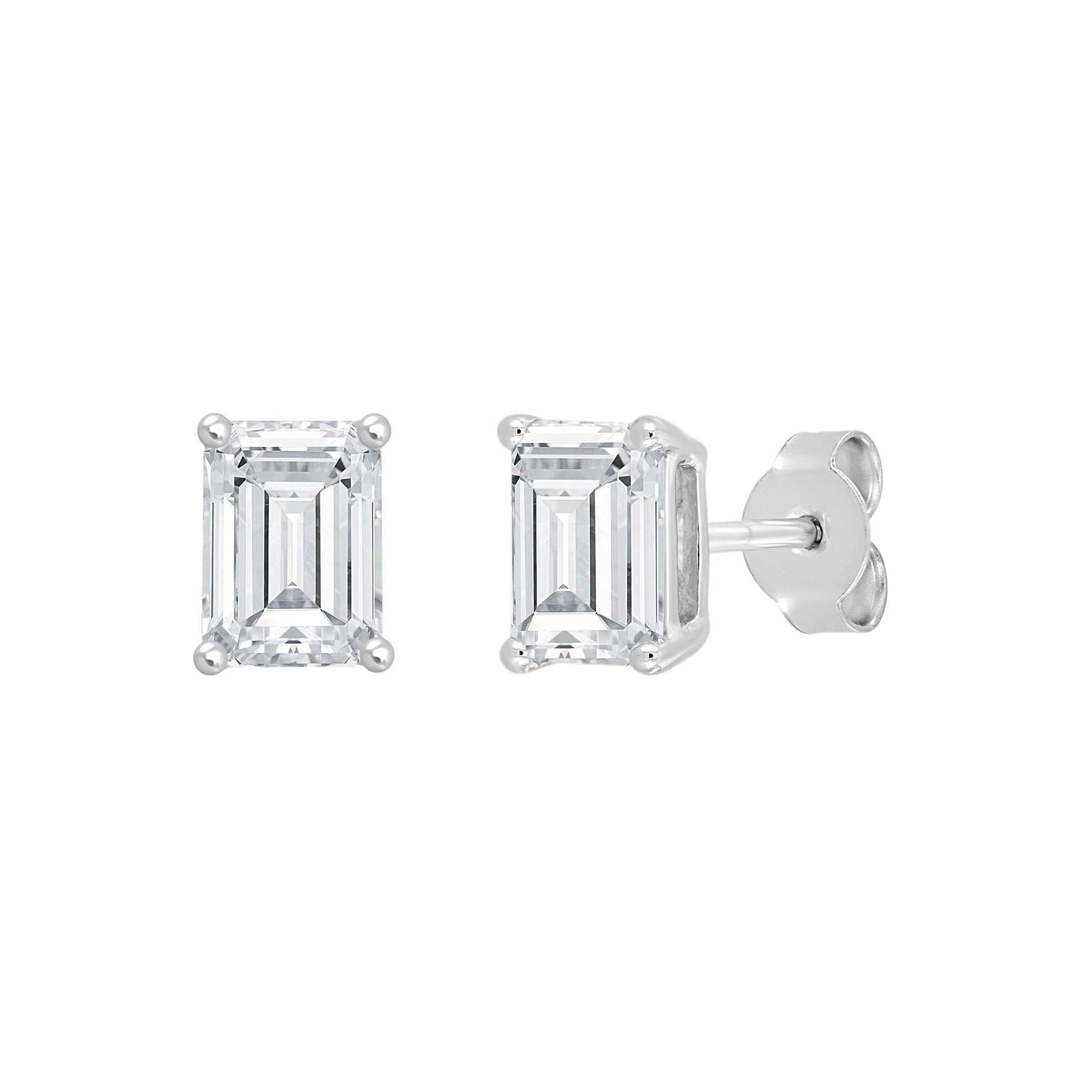 1.50Ct 14K White Gold Lab Grown Diamond Solitaire Stud Earring 0.9Dwt