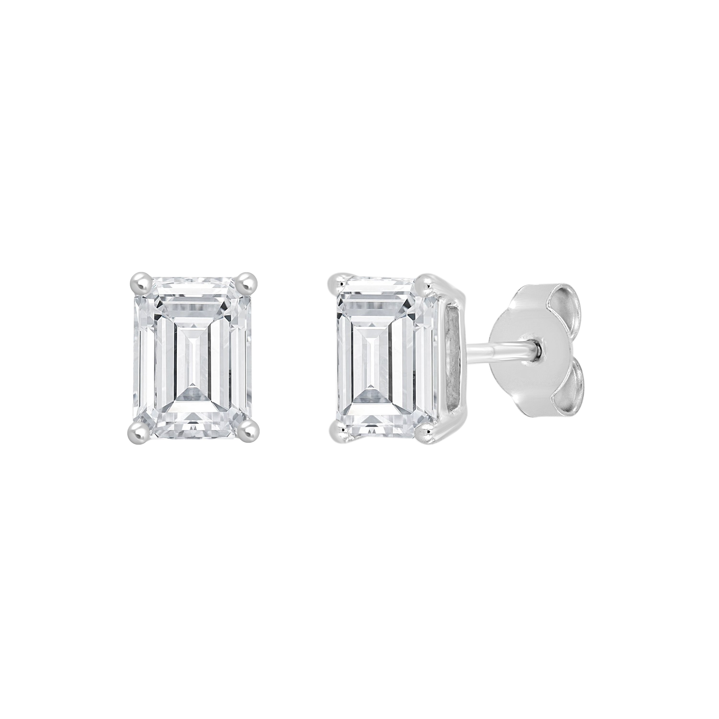 1.50Ct 14K White Gold Lab Grown Diamond Solitaire Stud Earring 0.9Dwt