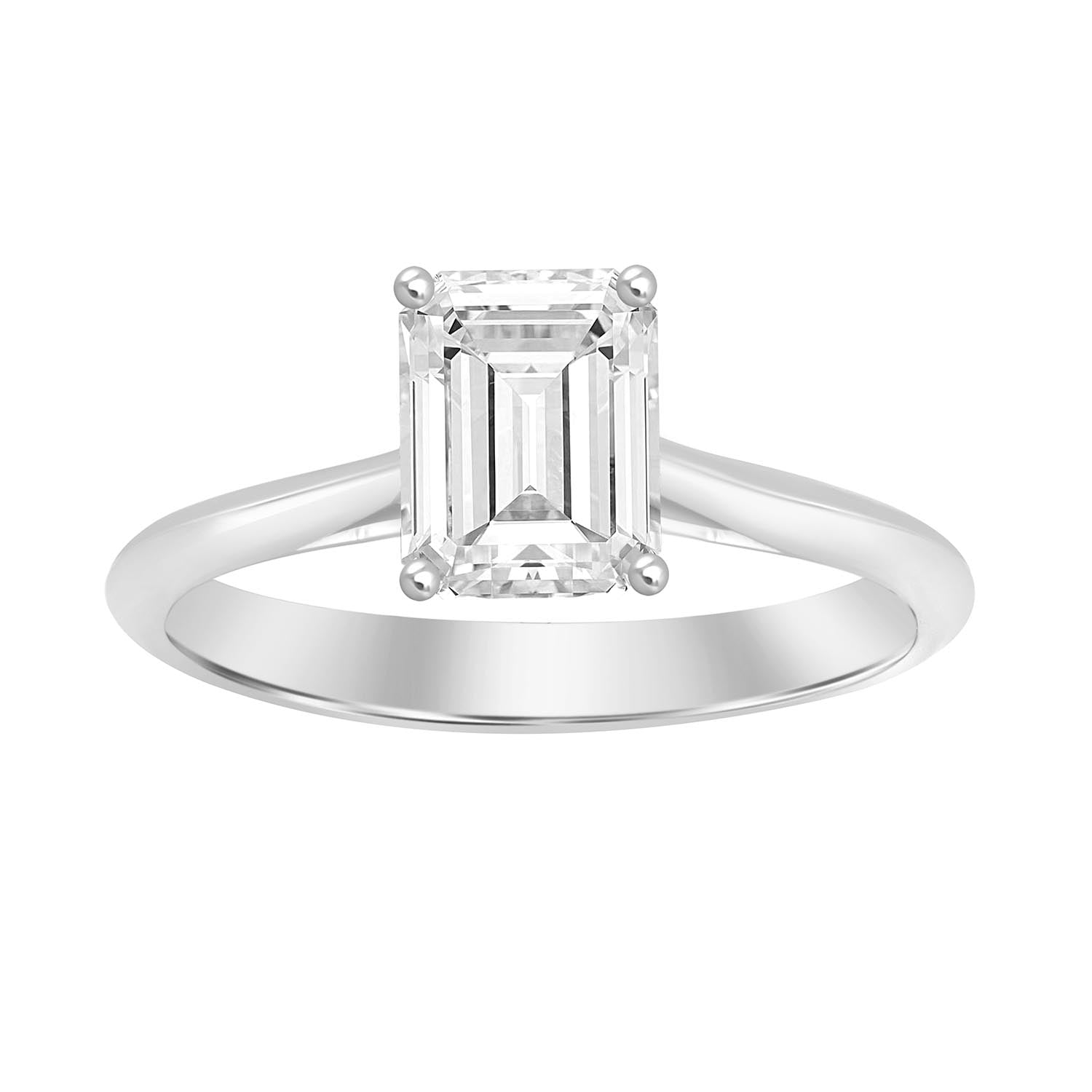 1.0Ct 14K White Gold Lab Grown Diamond Solitaire Engagement Ring Size 7 1.9Dwt