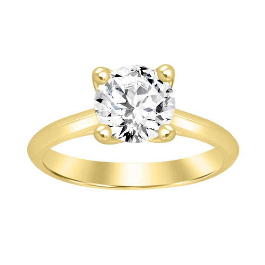 3.00Ctw 14K Yellow Gold Round Lab Grown Diamond Solitaire Engagement Ring Size 7 2.3Dwt