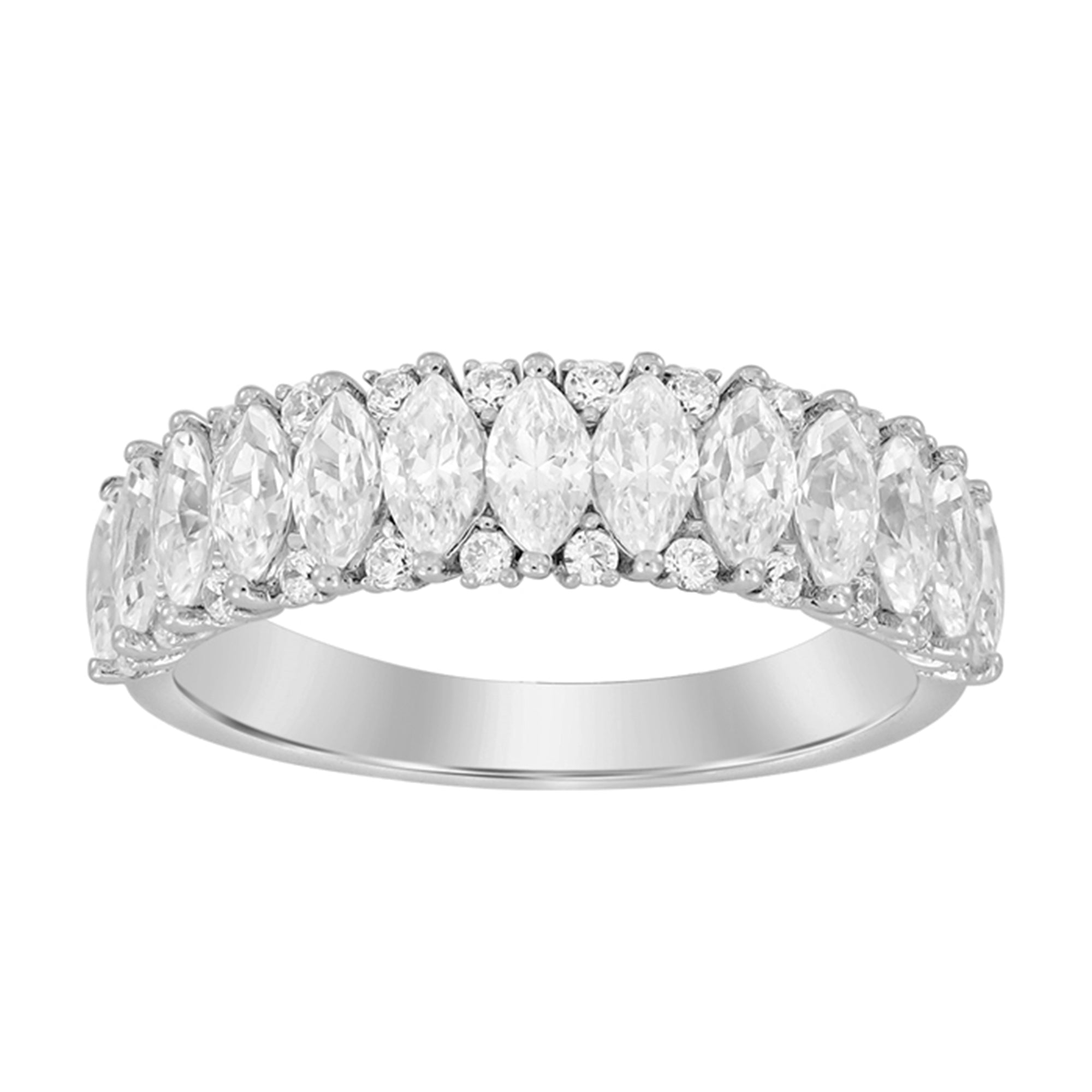 1.50Ct 14K White Gold Lab Grown Diamond Wedding Band Size 7 2.5Dwt