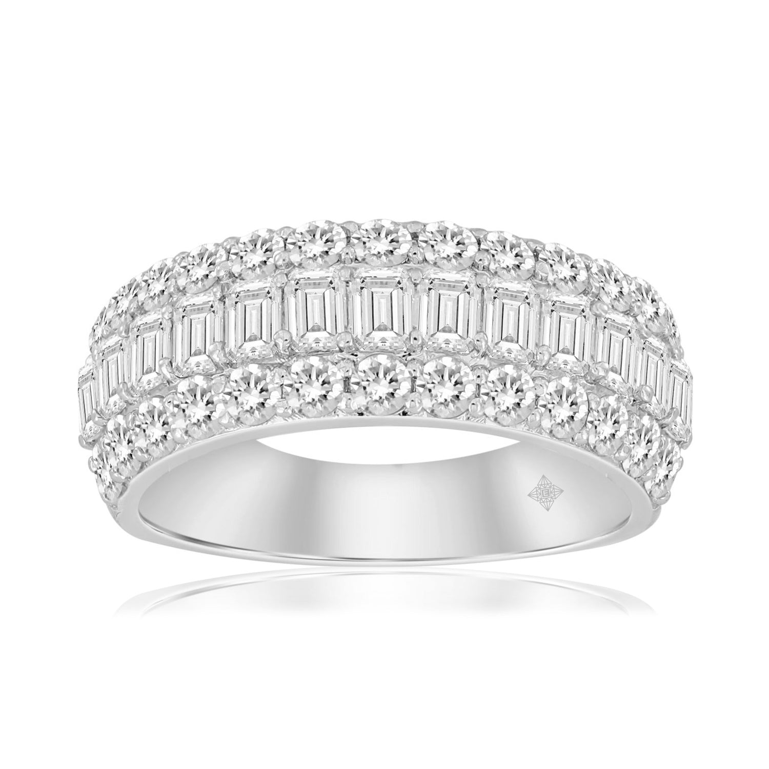 2.50Ct 14K White Gold Lab Grown Diamond Band Size 7 3.2Dwt