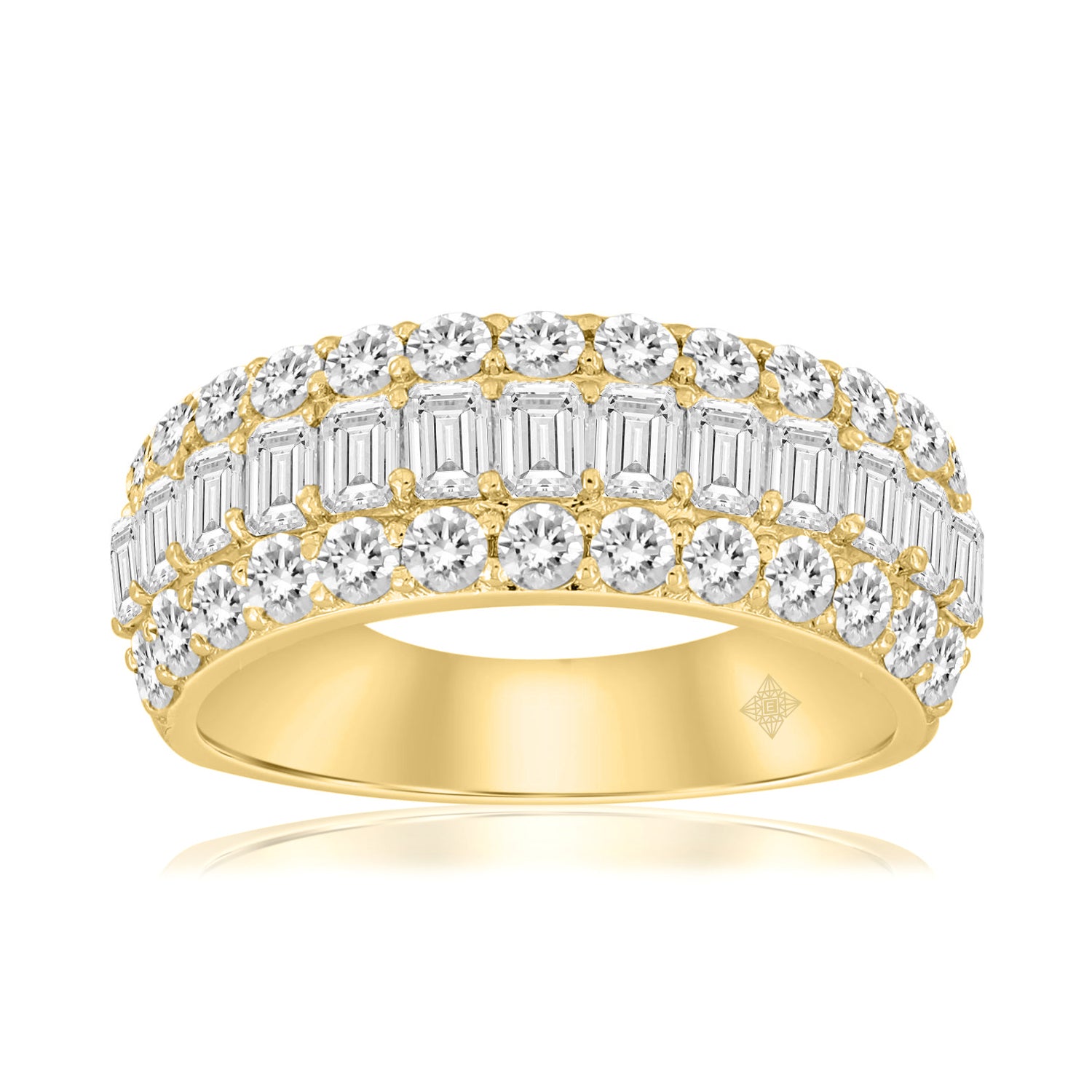 2.50Ctw 14K Yellow Gold Lab Grown Diamond Band Ring Size 7 3.0Dwt