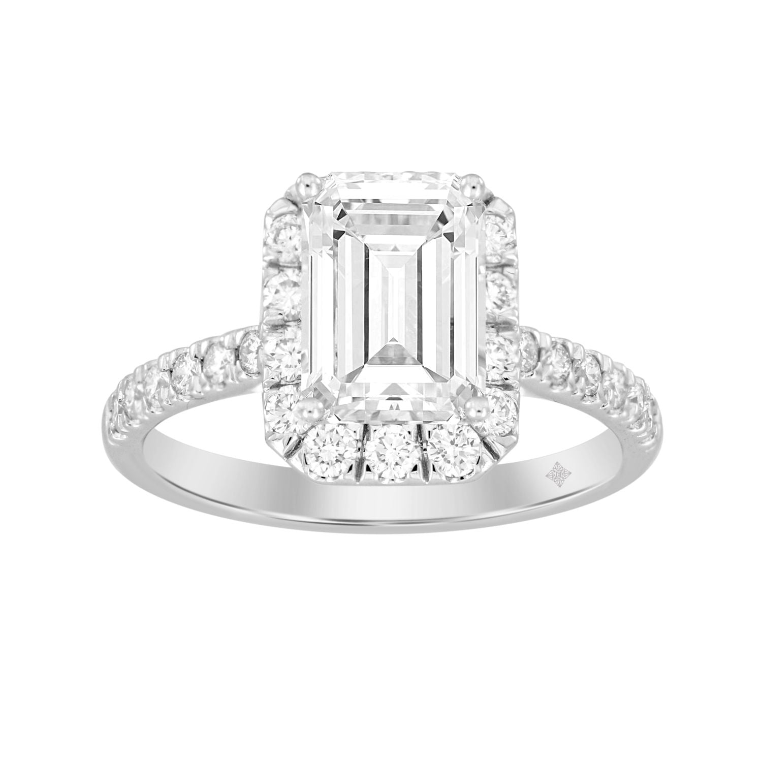2.00Ctw 14K White Gold Rectangle Lab Grown Diamond Solitaire Engagement Ring Size7 1.9Dwt