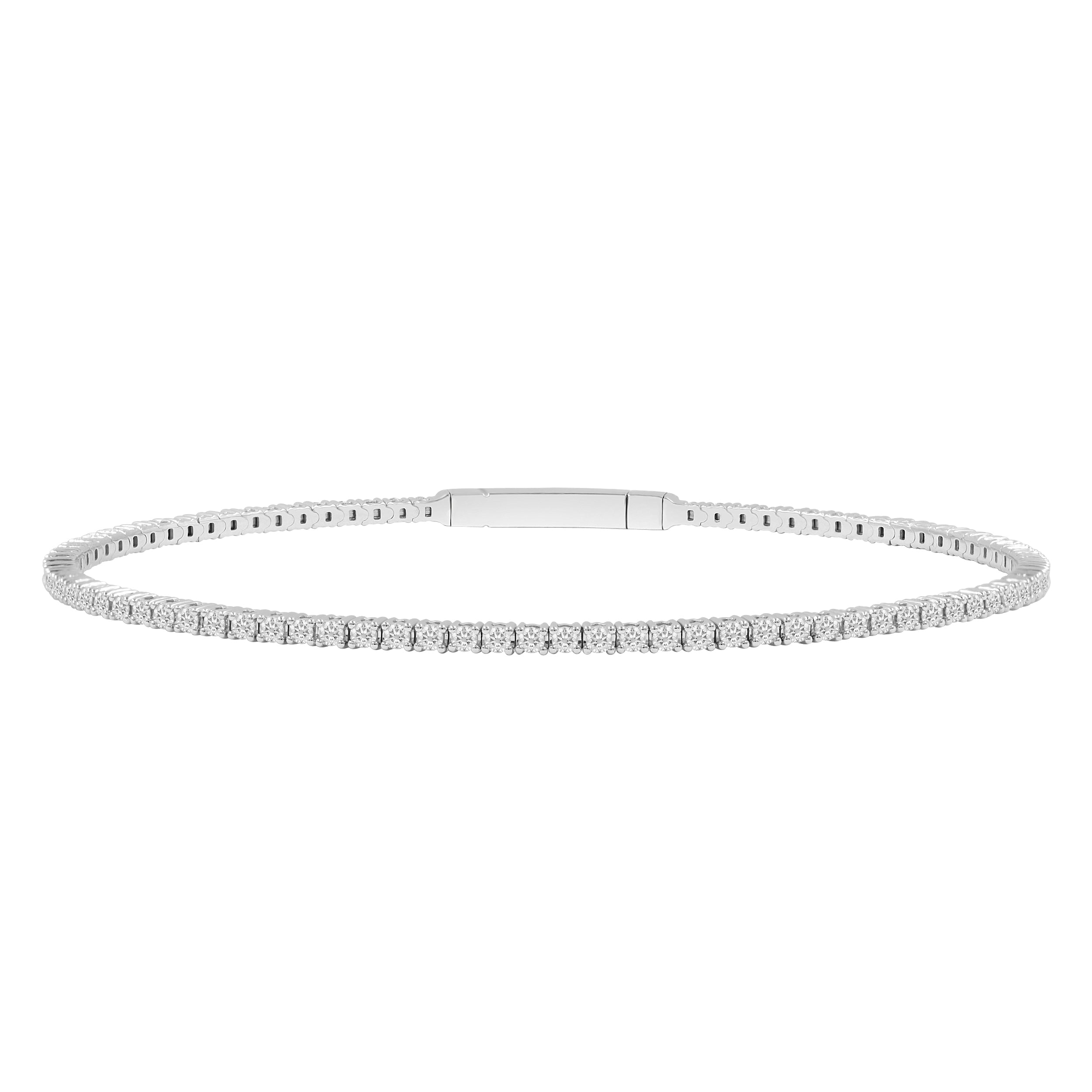 5.30Ct 14K White Gold Lab Grown Diamond Tennis Bangle Bracelet 7.9Dwt
