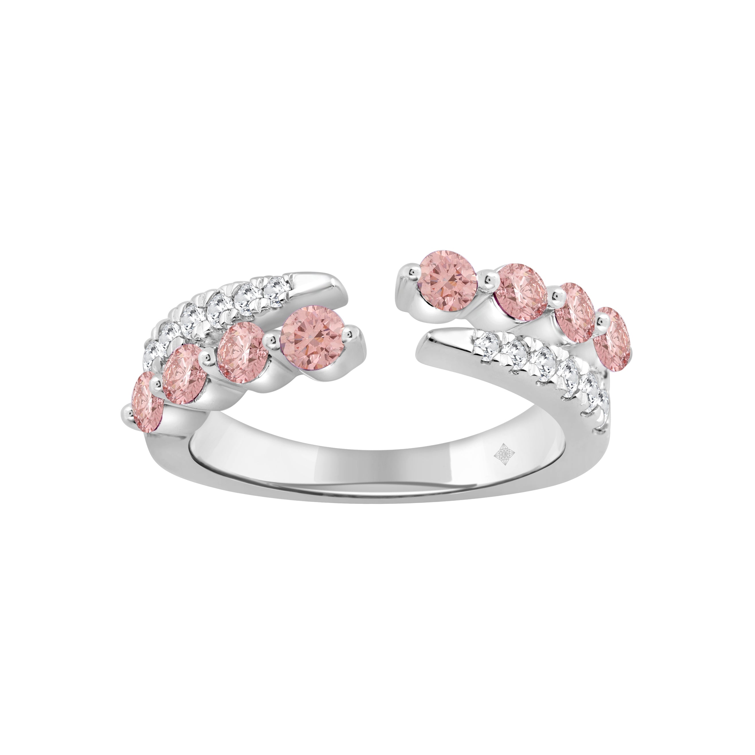 1.0Ct 14K White Gold Lab Grown Lds Fashion Ring Size 7 3.0Dwt