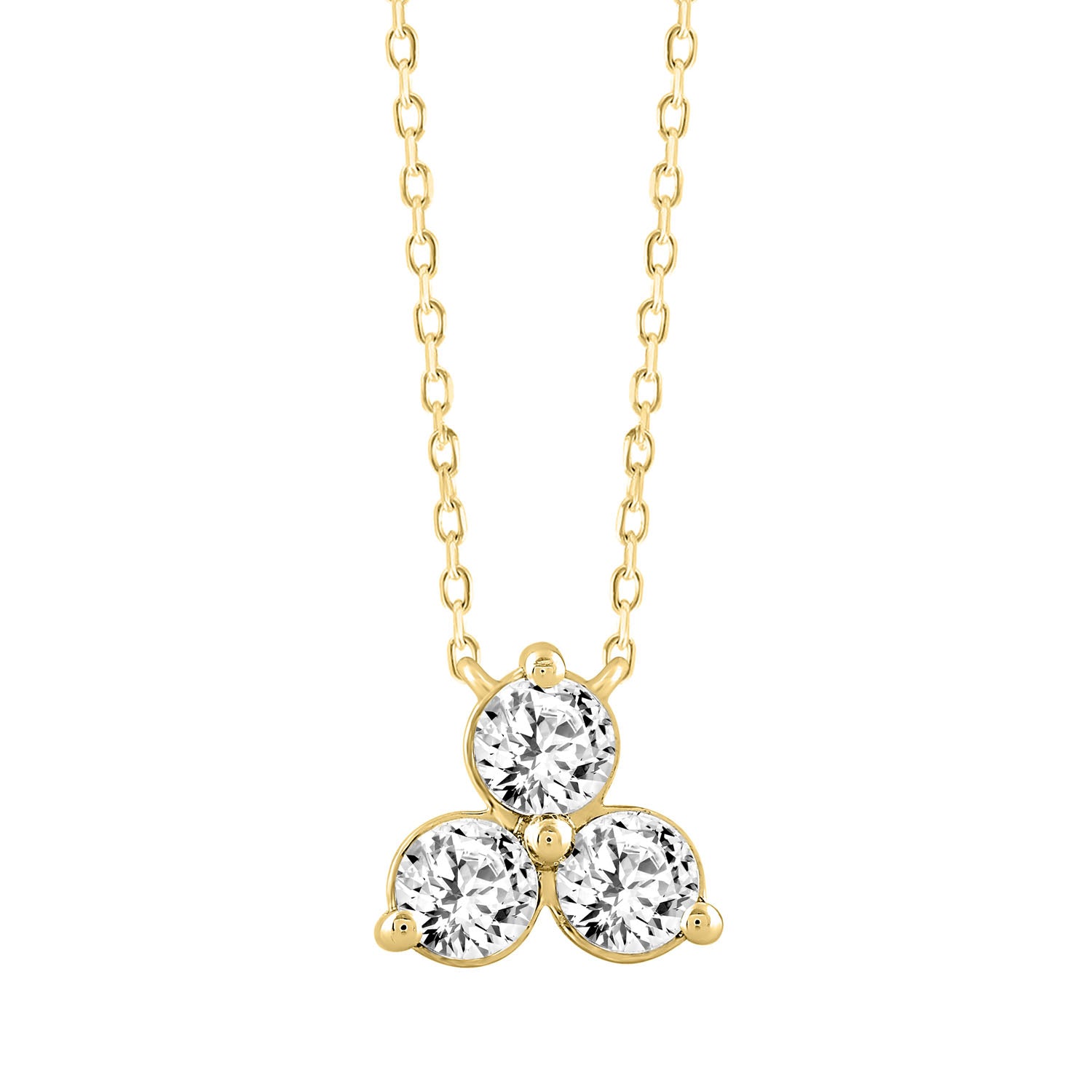 1.0Ct 14K Yellow Gold Lab Grown Diamond Pendant Necklace  18In 1.9Dwt