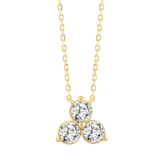 1.0Ct 14K Yellow Gold Lab Grown Diamond Pendant Necklace  18In 1.9Dwt
