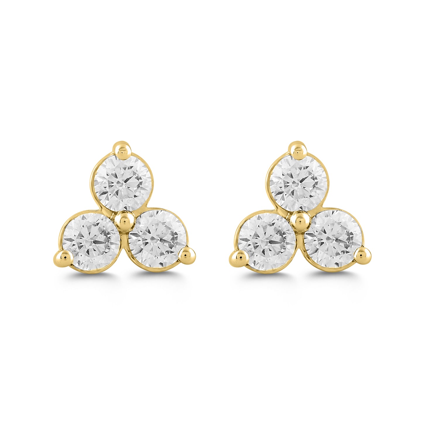 1.0Ct 14K Yellow Gold Lab Grown Diamond Stud Earrings 1.2Dwt