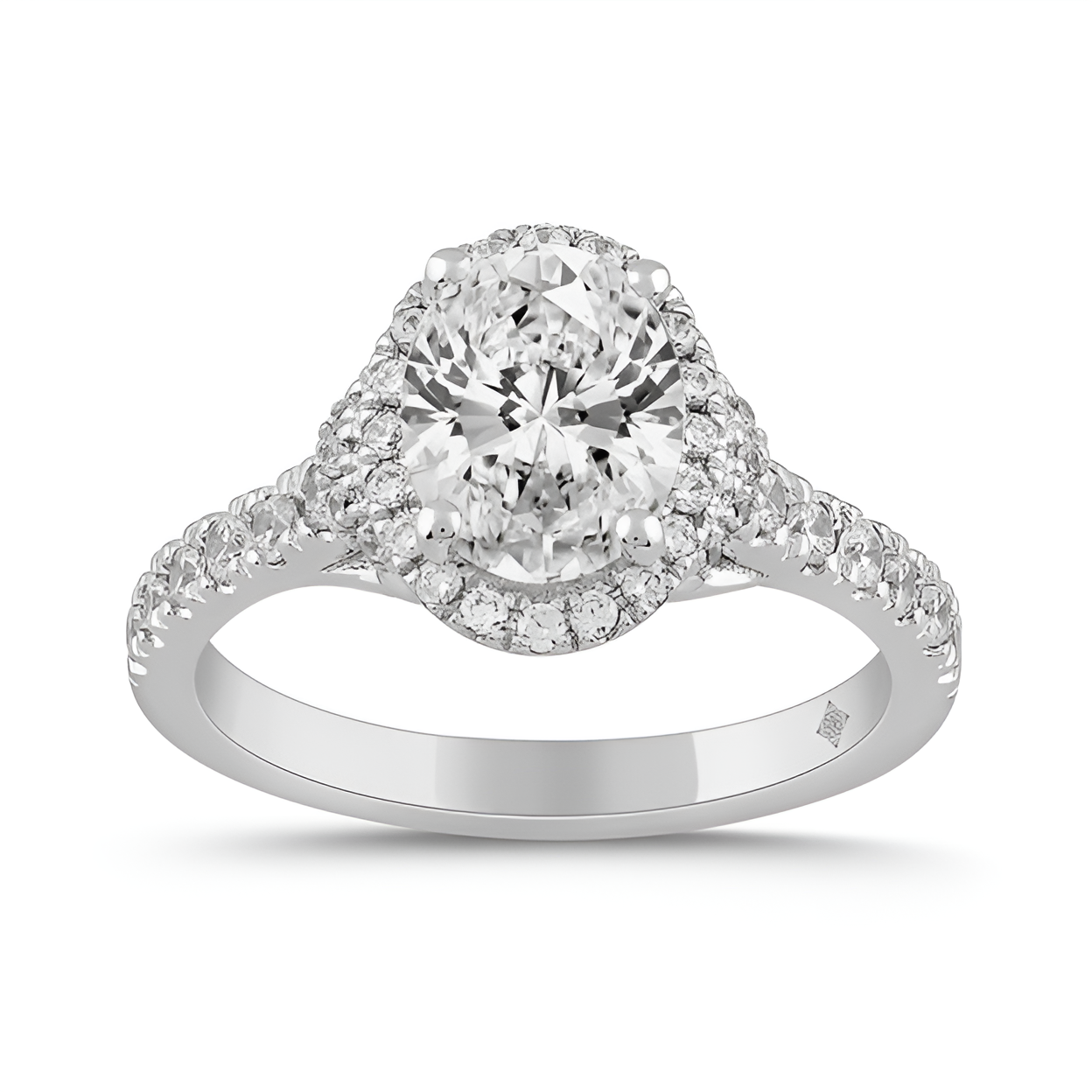 2.00Ctw 14K White Gold Rd/Oval Lab Grown Diamond Solitaire Wedding Ring Size7 1.4Dwt