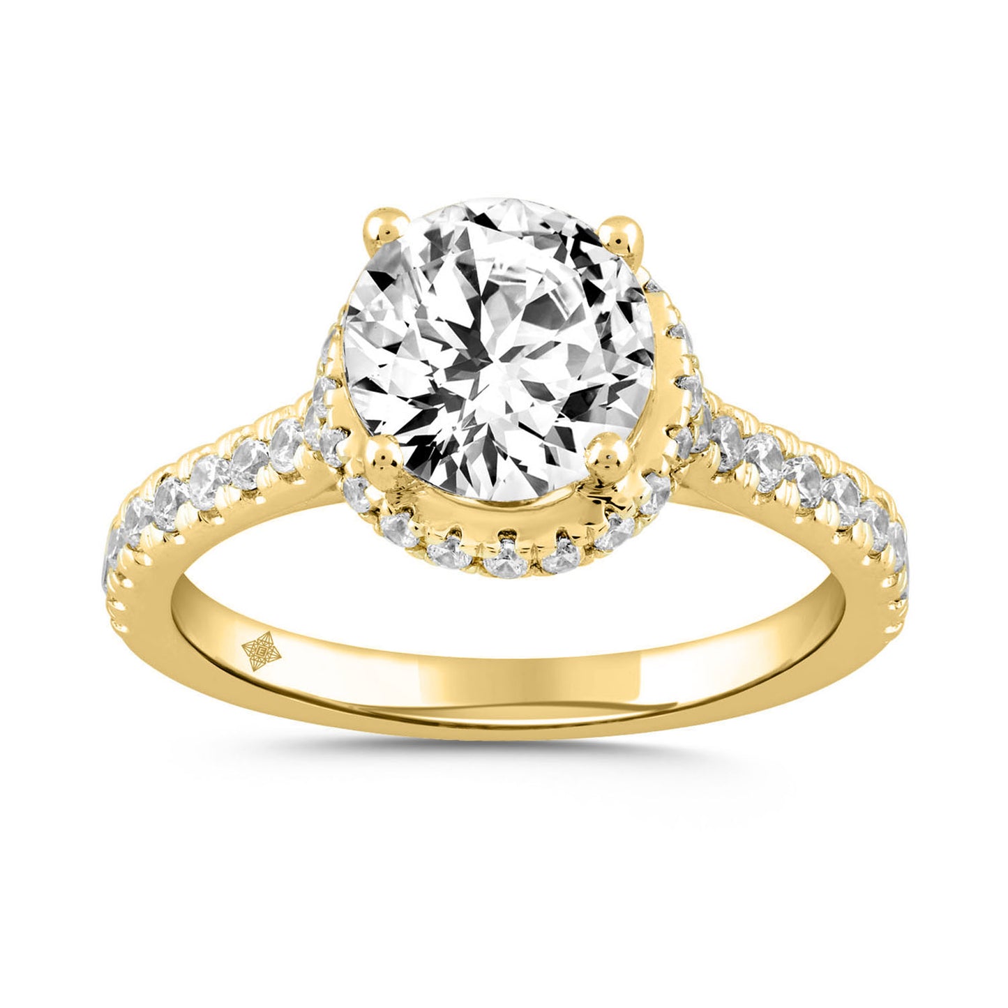 2.50Ctw 14K Yellow Gold Round Lab Grown Diamond Solitaire Engagement Ring Size7 2.5Dwt
