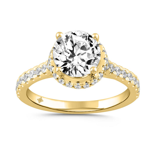 2.50Ctw 14K Yellow Gold Round Lab Grown Diamond Solitaire Engagement Ring Size7 2.5Dwt