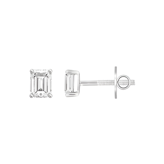 2.50Ct 14K White Gold Lab Grown Diamond Solitaire Stud Earring 1.2Dwt