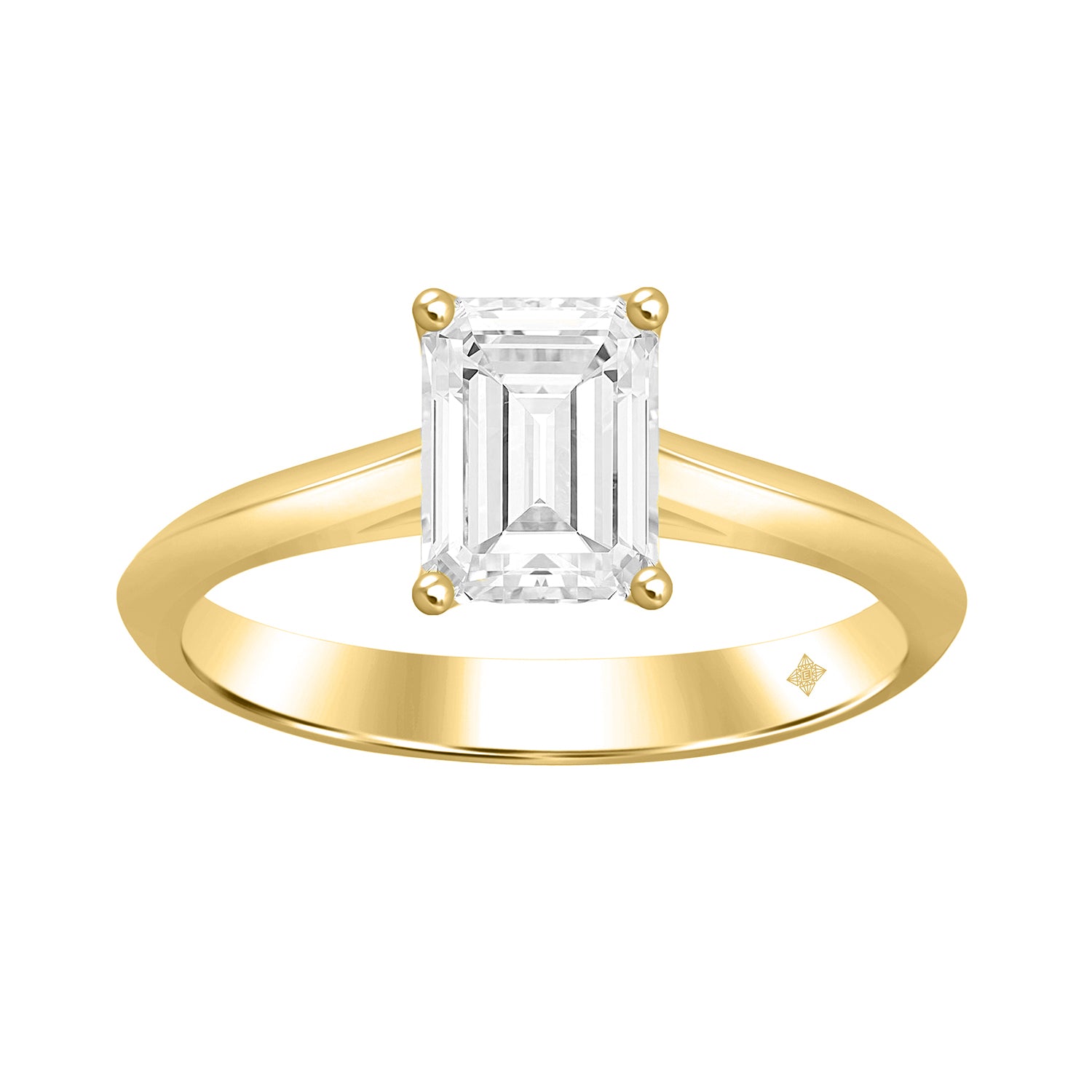 4.00Ct 14K Yellow Gold Lab Grown Diamond Solitaire Engagement Ring Size 7 2.8Dwt