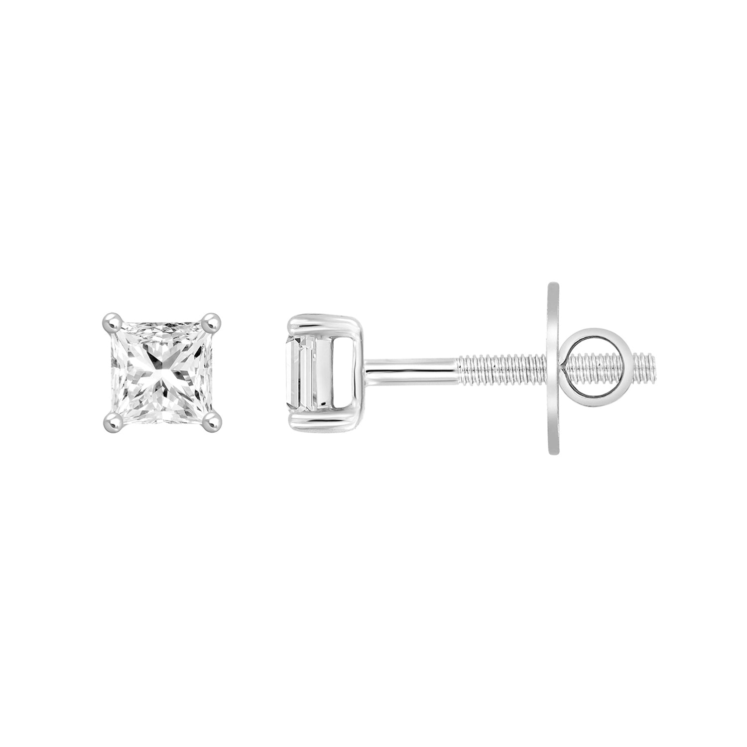 4.0Ct 14K White Gold Lab Grown Diamond Stud Earrings 1.4Dwt