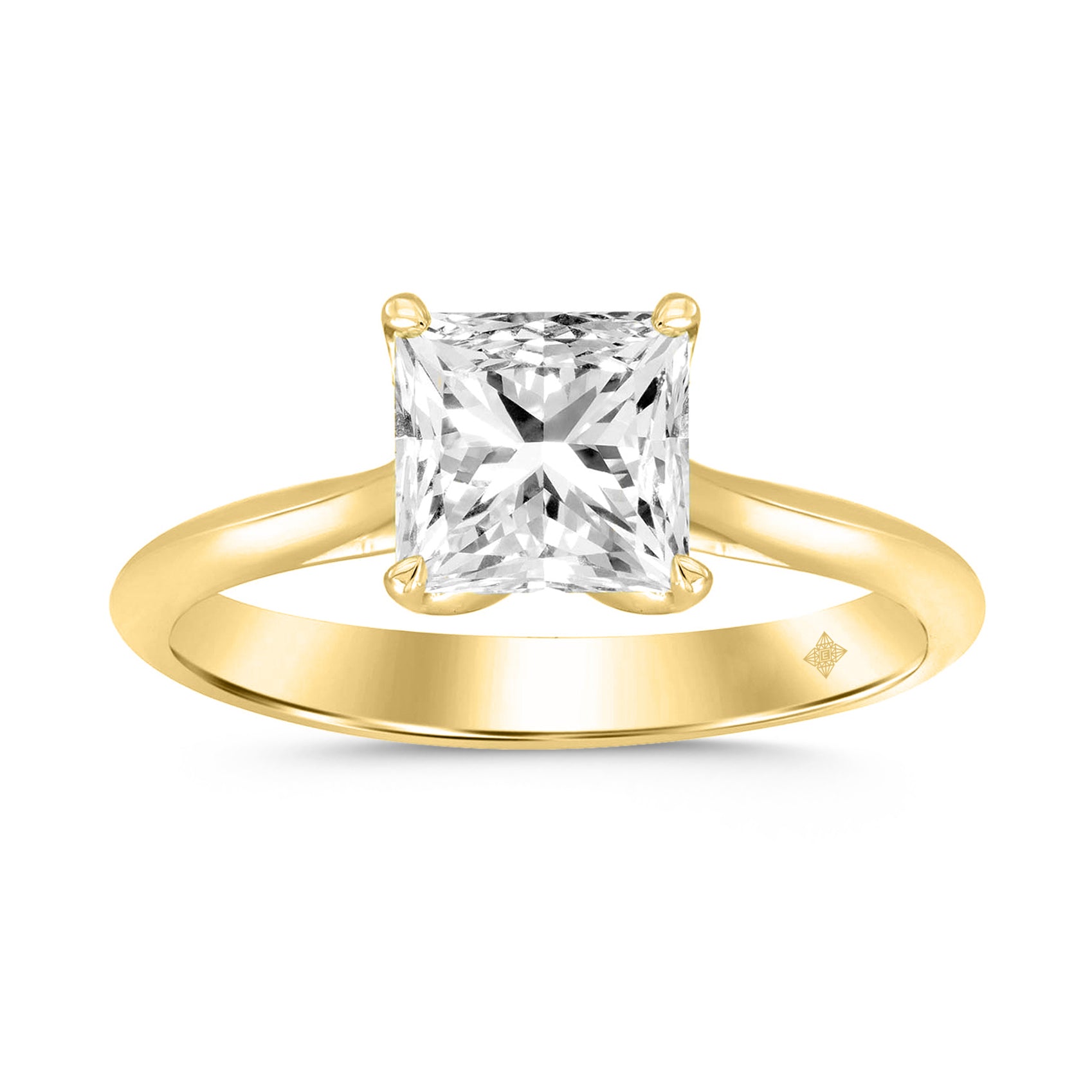 4.00Ct 14K Yellow Gold Lab Grown Diamond Solitaire Engagement Ring Size 7 2.8Dwt