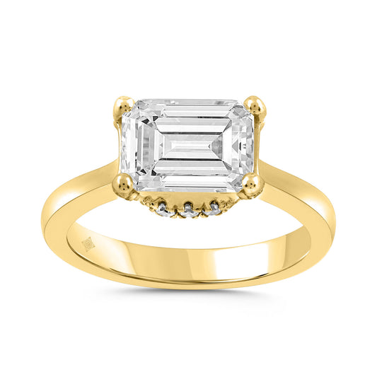 3.25Ct 14K Yellow Gold Lab Grown Diamond Engagement Ring Size 7 3.2Dwt