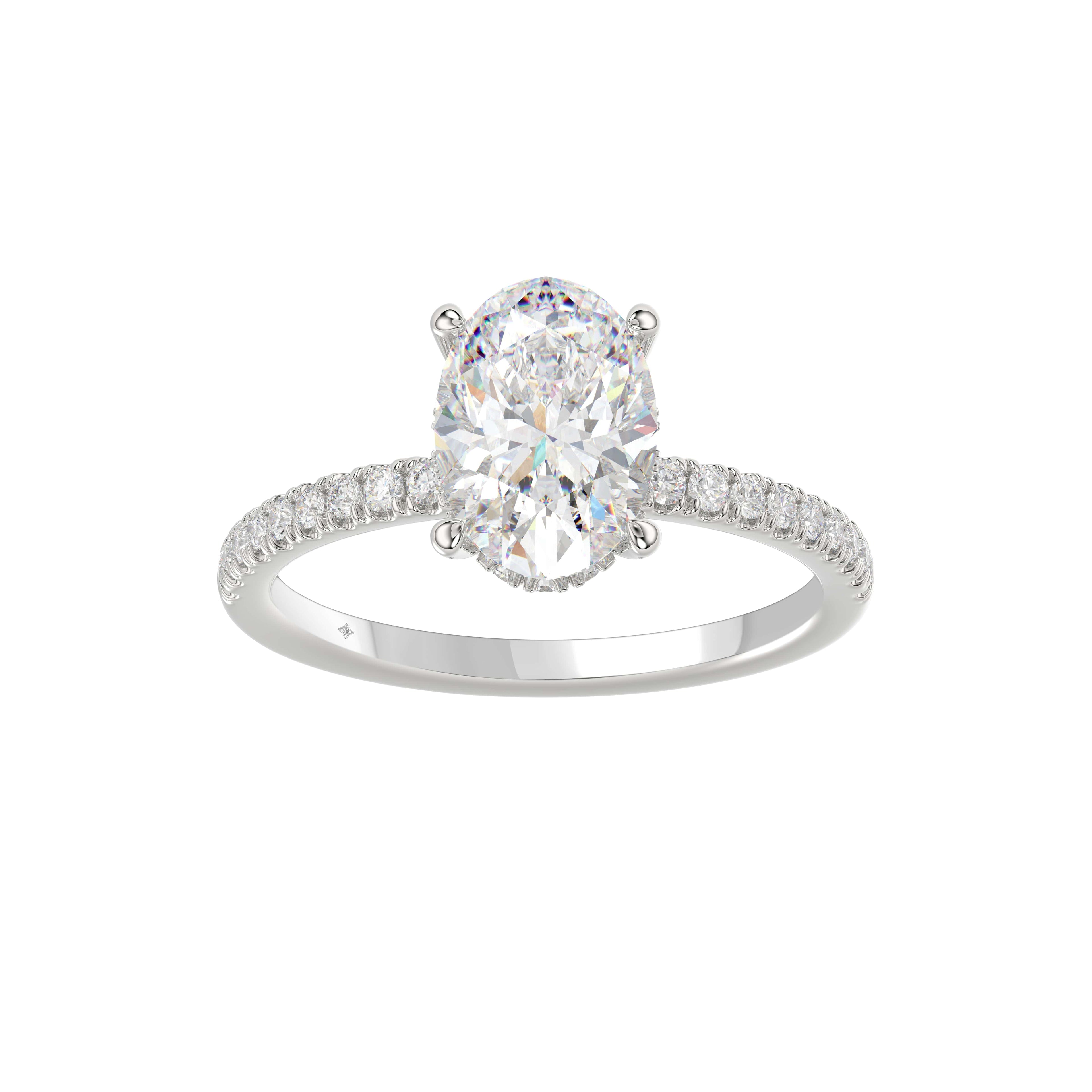 2.20Ctw 14K White Gold Oval Lab Grown Diamond Solitaire Engagement Ring Size7 1.8Dwt