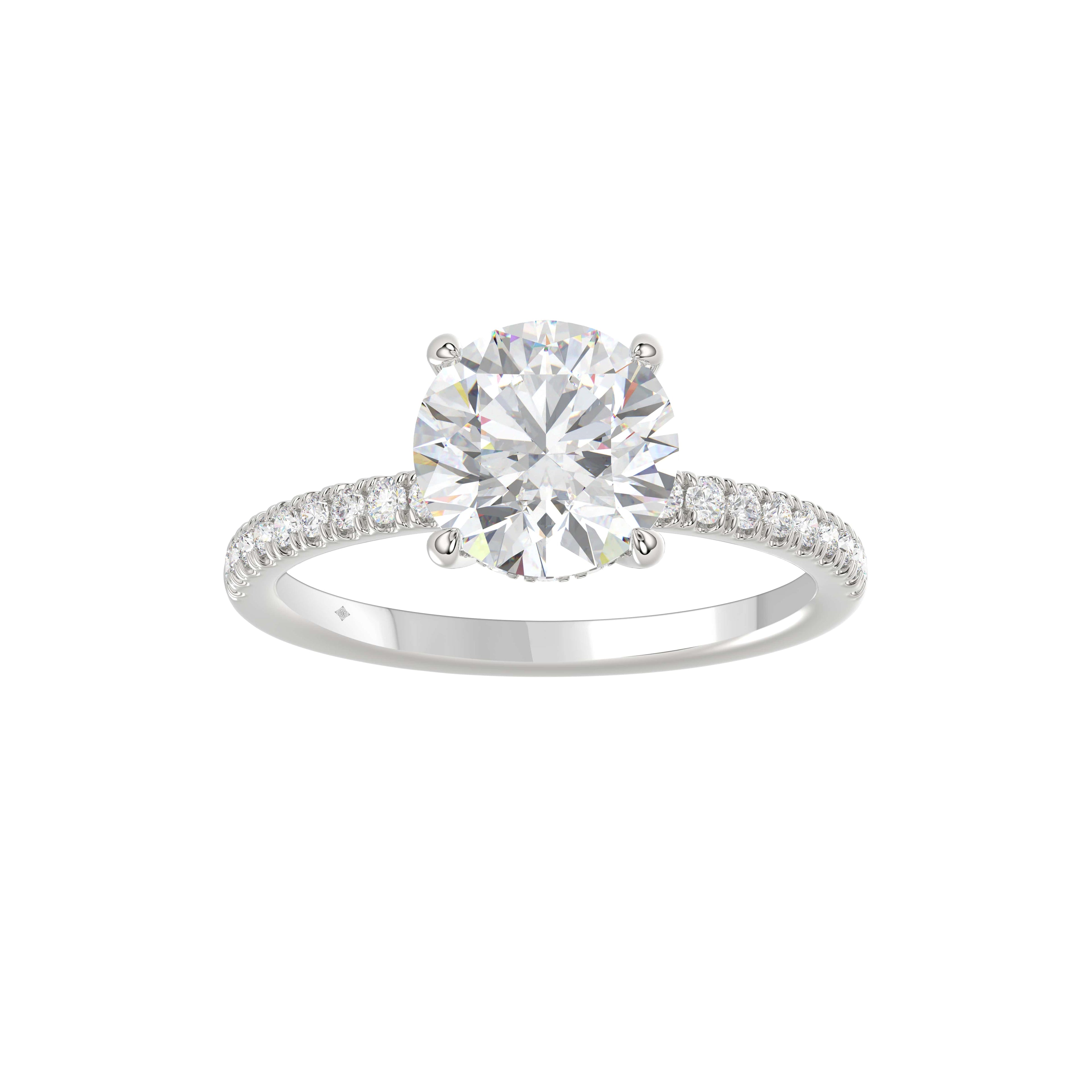 2.25Ctw 14K White Gold Round Lab Grown Diamond Solitaire Engagement Ring Size7 1.8Dwt