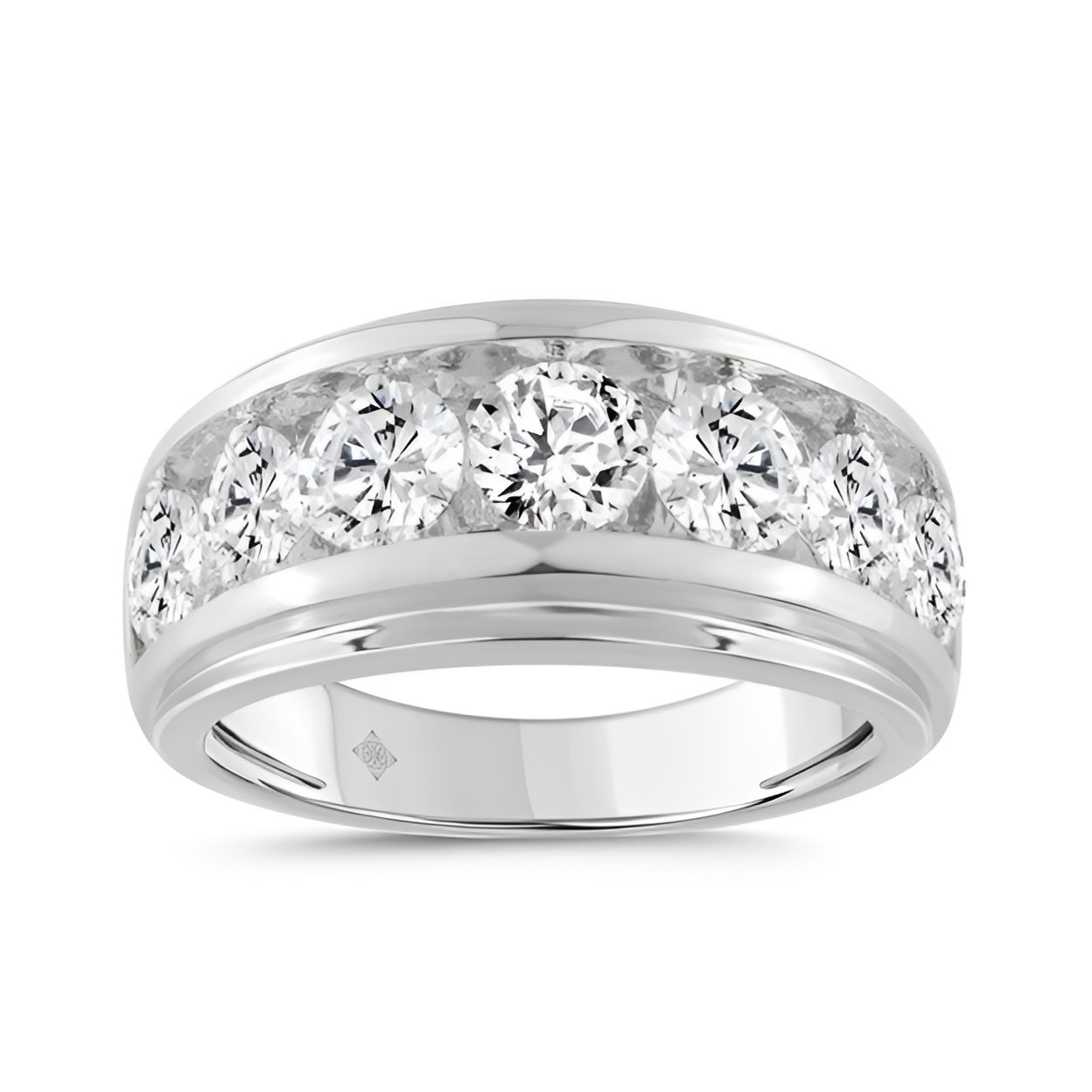 3.00Ctw 14K White Gold  Lab Grown Diamond Band Engagement Men Ring Size10  6Dwt