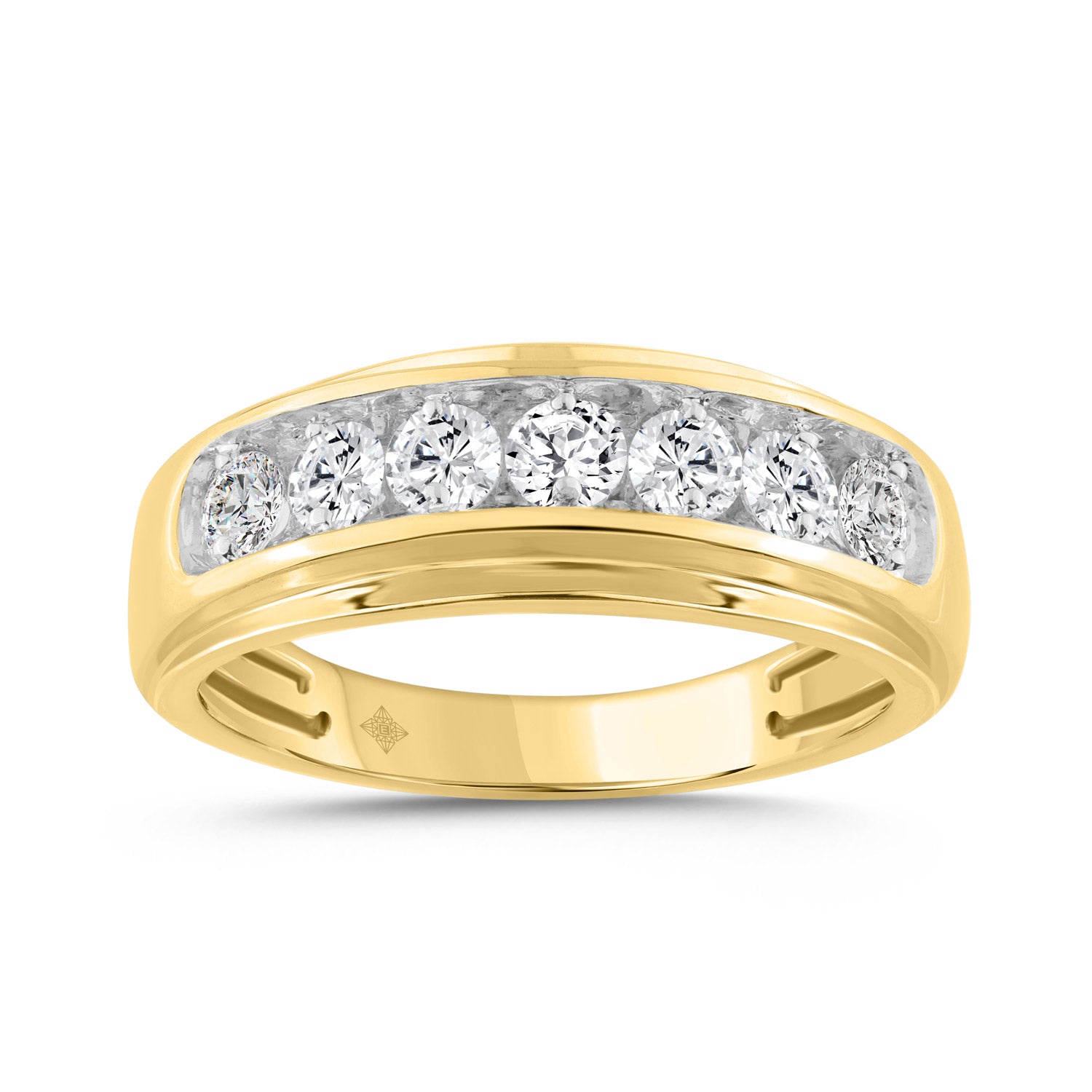1.0Ct 14K Yellow Gold Lab Grown Diamond Wedding Band Mens Ring Size 10 3.8Dwt