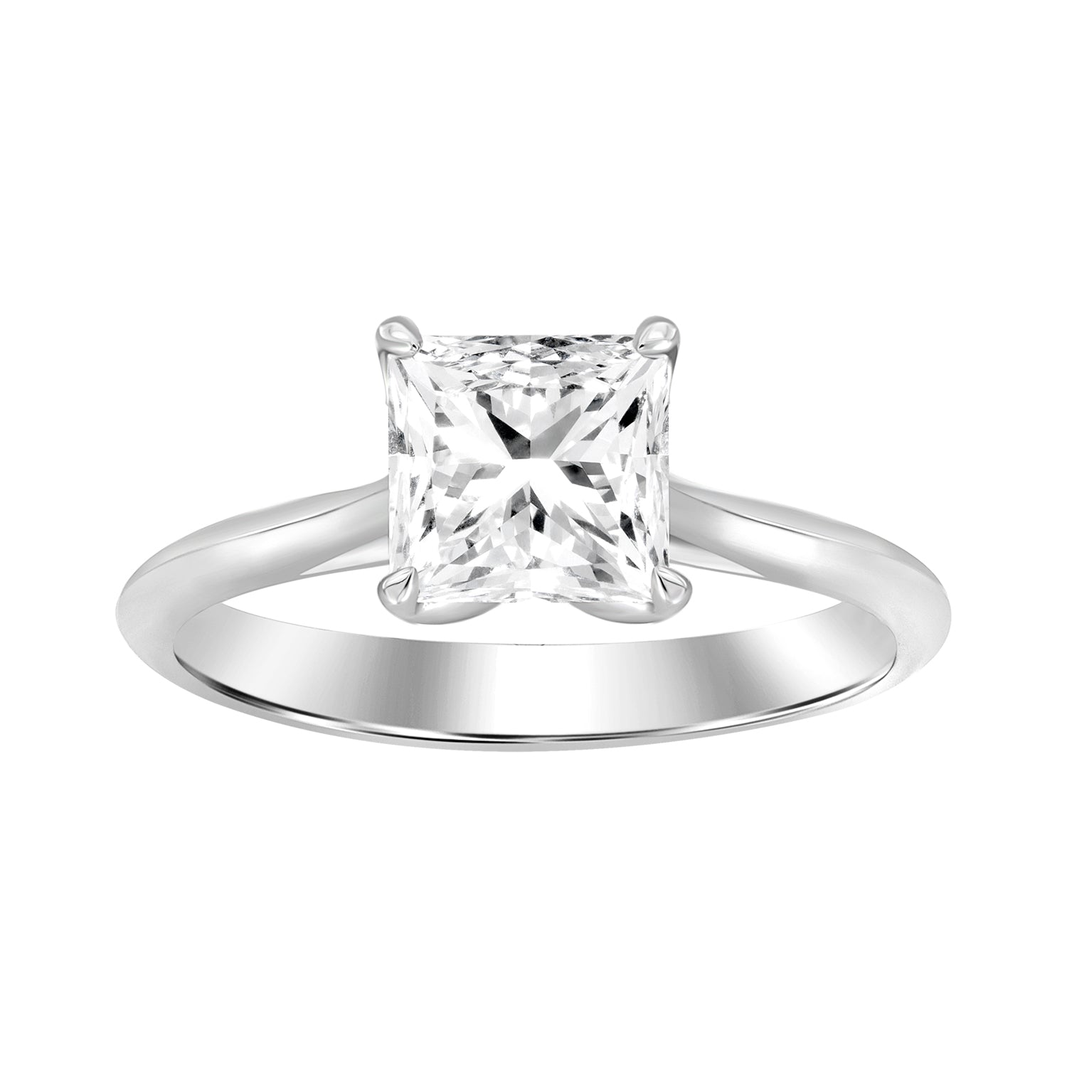 1.0Ct 14K White Gold Lab Grown Diamond Engagement Ring Size 7 1.8Dwt