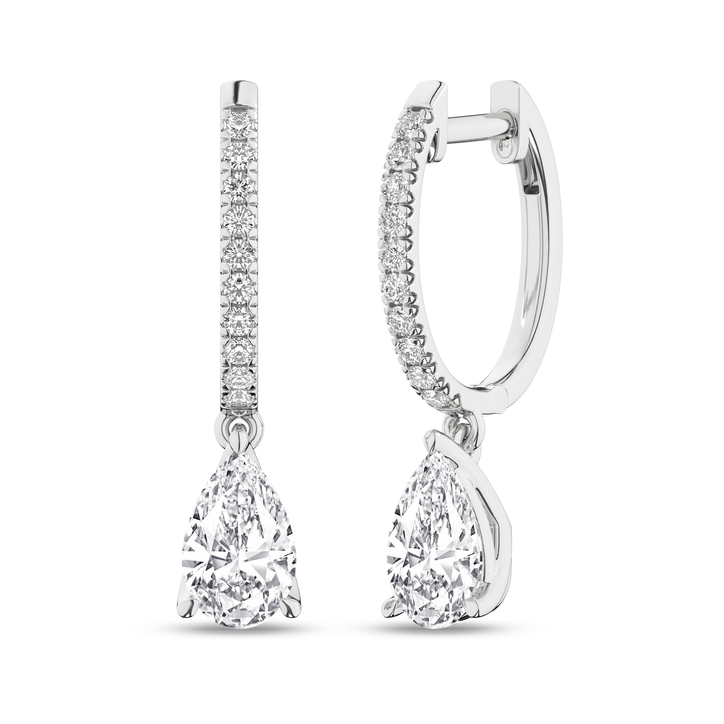 2.33Ctw 14K White Gold Lab Grown Diamond Drop Earrings Igi Certified