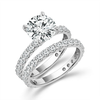 Diamond Bridal Set 1 ct tw Center RD 14k White Gold