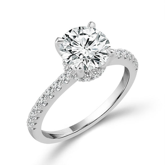 Diamond Bridal Set 1 1/2 ct tw Center RD 14k White Gold