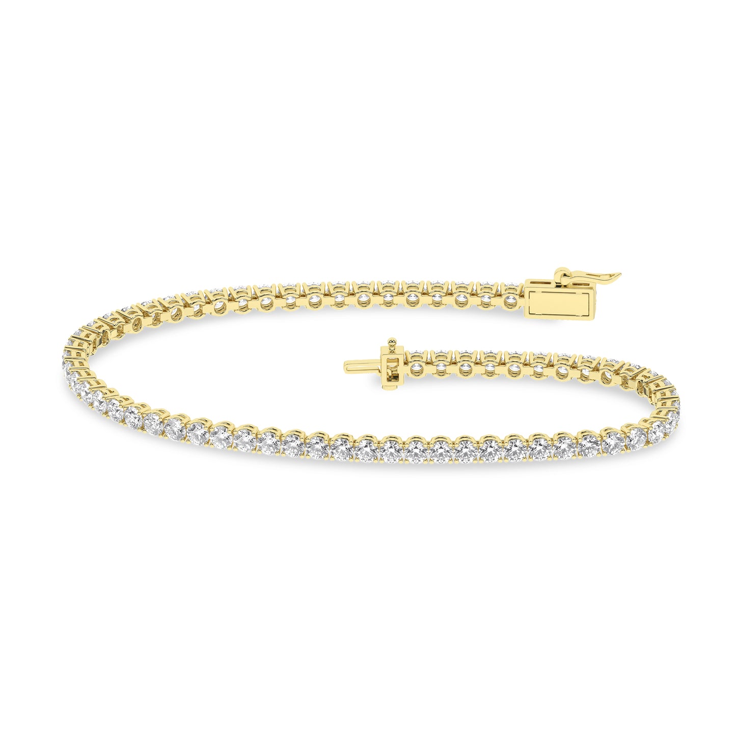 5.00Ctw 14K Yellow Gold Lab Grown Diamond Tennis Bracelet 7.25In Igi Certified