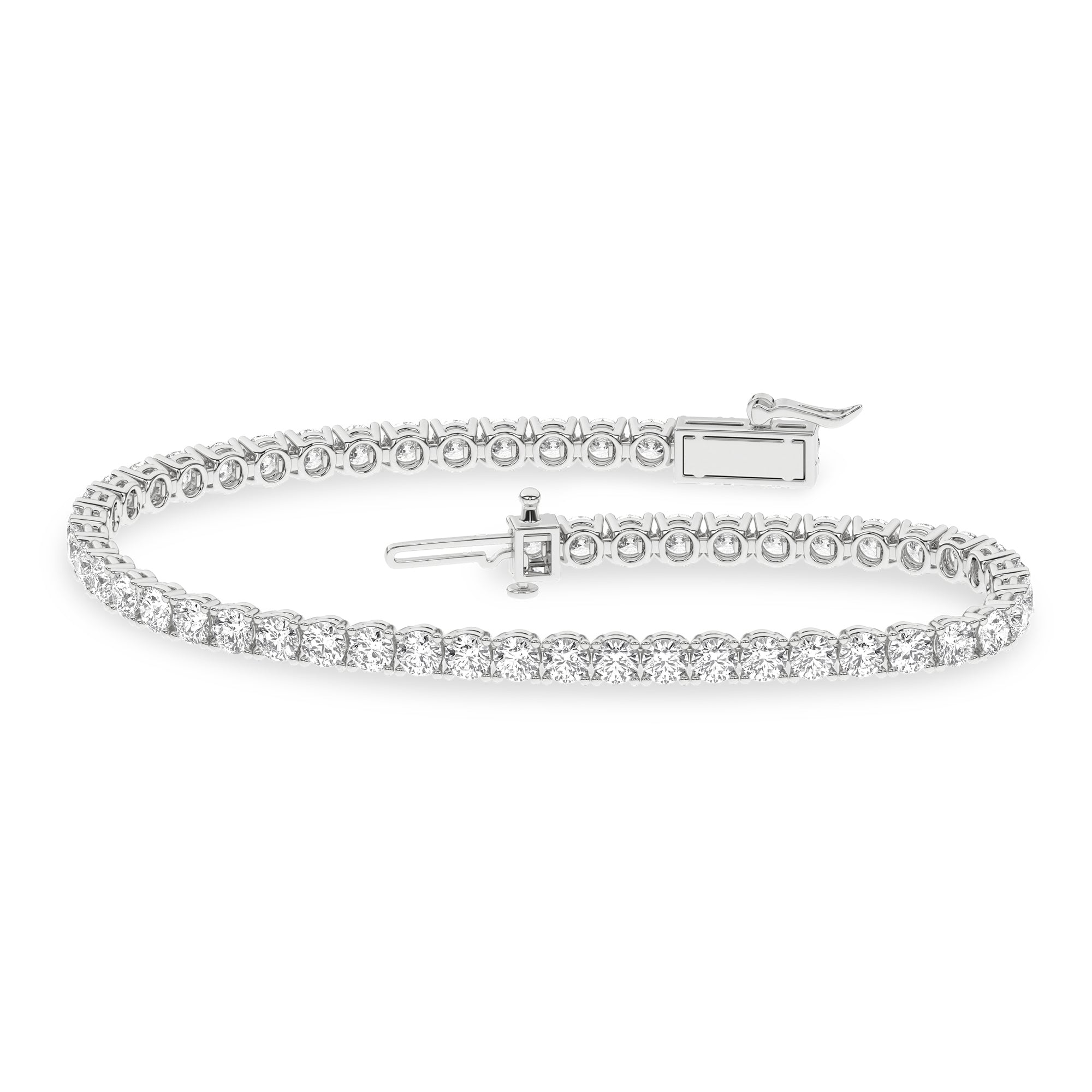 7.00Ctw 14K White Gold Lab Grown Diamond Tennis Bracelet 7.25In Igi Certified