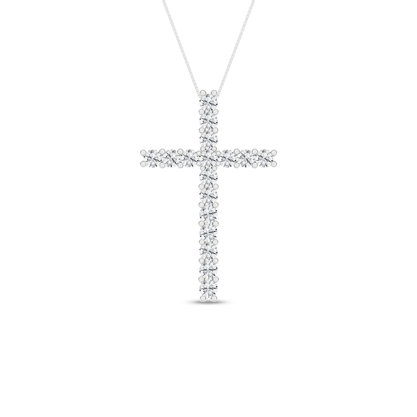 0.5Ctw White Gold Lab Grown Diamond Crucifix Pendant Necklace 18In 1.5Dwt