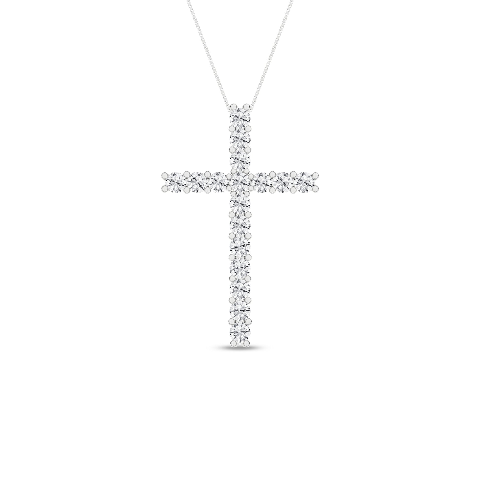 0.5Ctw White Gold Lab Grown Diamond Crucifix Pendant Necklace 18In 1.5Dwt