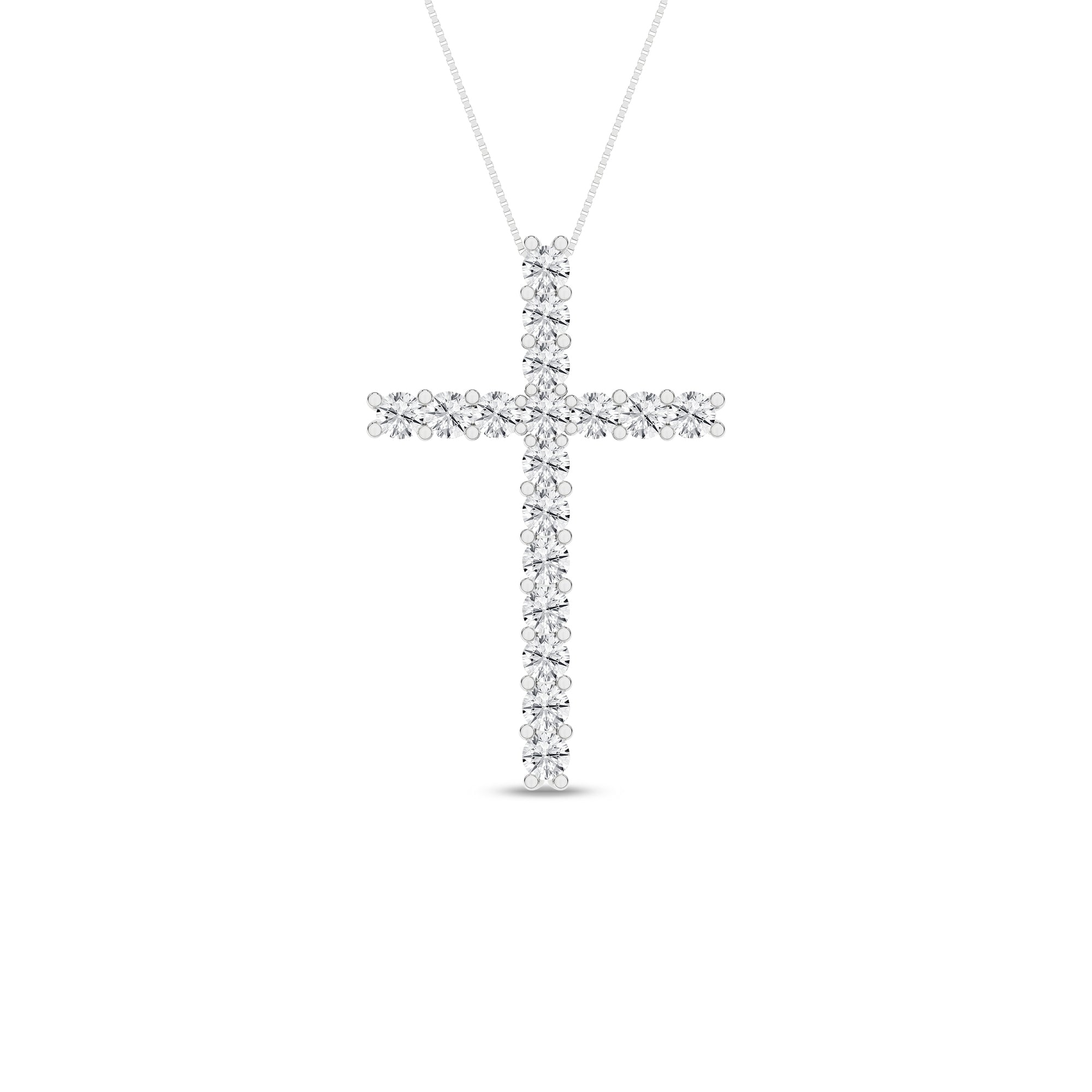 0.5Ctw White Gold Lab Grown Diamond Crucifix Pendant Necklace 18In 1.5Dwt