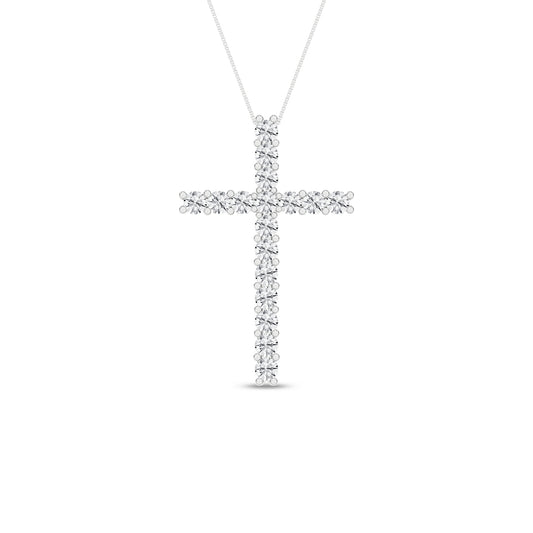 0.5Ctw White Gold Lab Grown Diamond Crucifix Pendant Necklace 18In 1.5Dwt