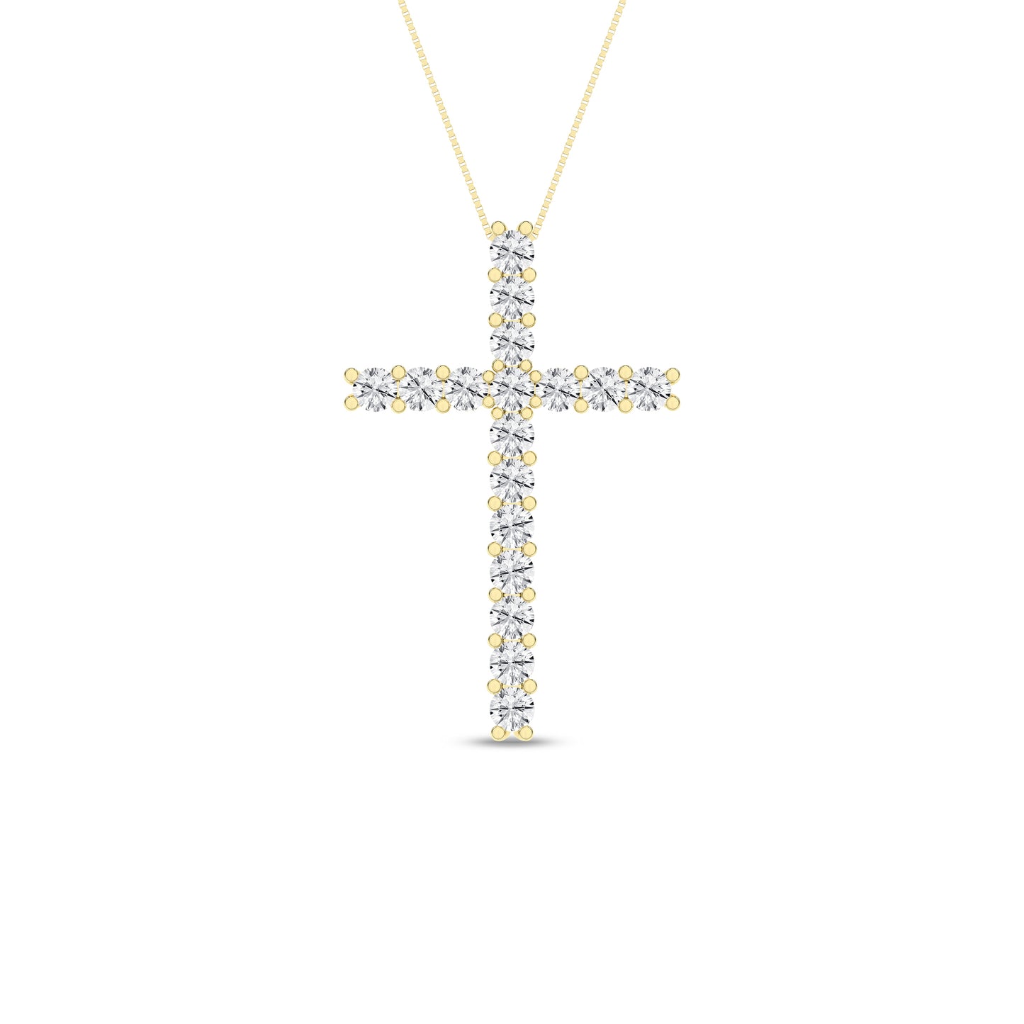 0.5Ct 14K Yellow Gold Lab Grown Diamond Cross Necklace 18In 1.6Dwt