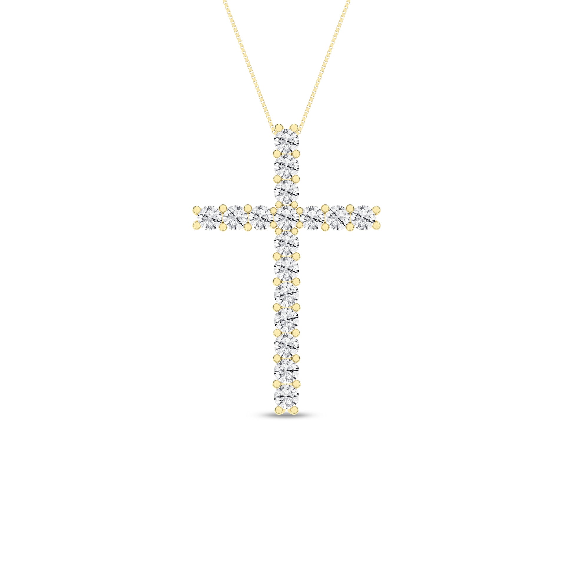 0.5Ct 14K Yellow Gold Lab Grown Diamond Cross Necklace 18In 1.6Dwt