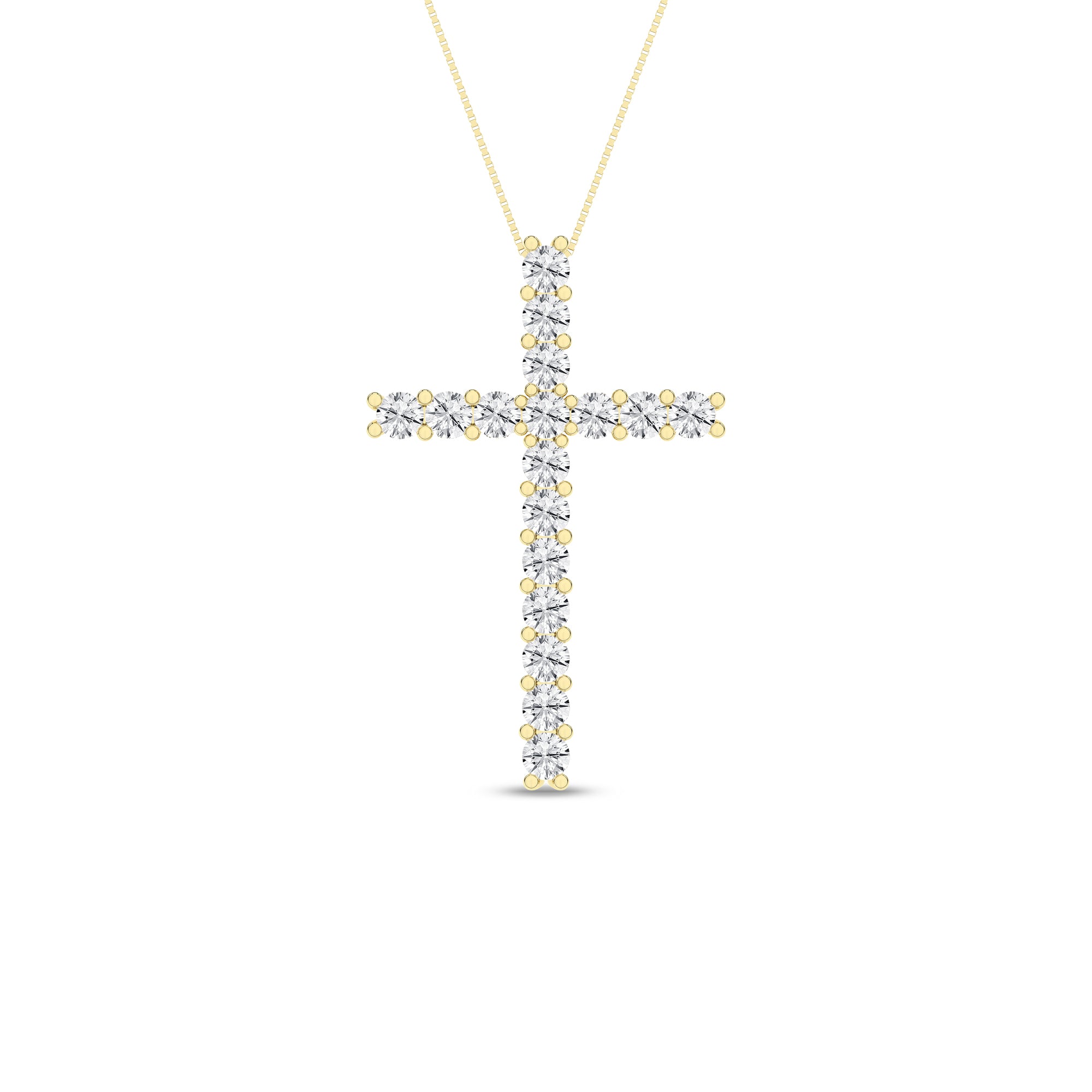 0.5Ct 14K Yellow Gold Lab Grown Diamond Cross Necklace 18In 1.6Dwt